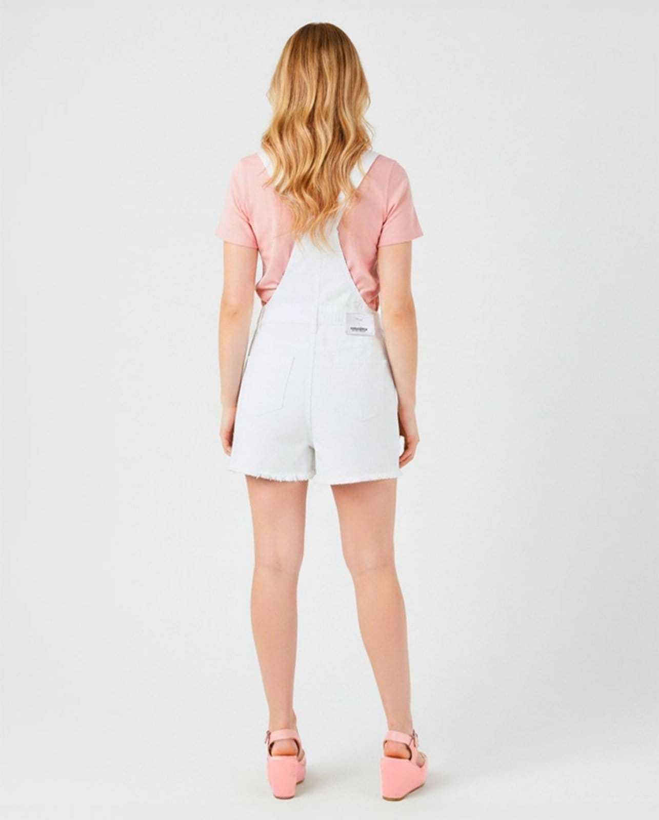 Vista 2 Jardineira Feminina Shorts Saia com Barra a Fio 22442 Consciência branco