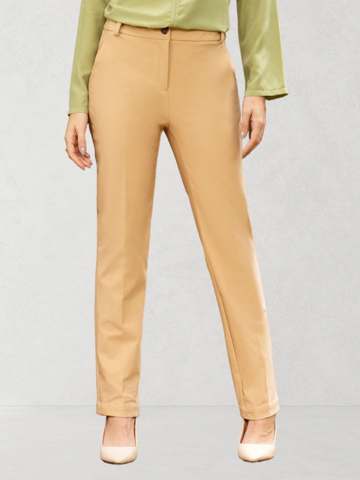 Vista 2 Calça Via Lessa Atenas Alfaiataria Reta Via Lessa bege