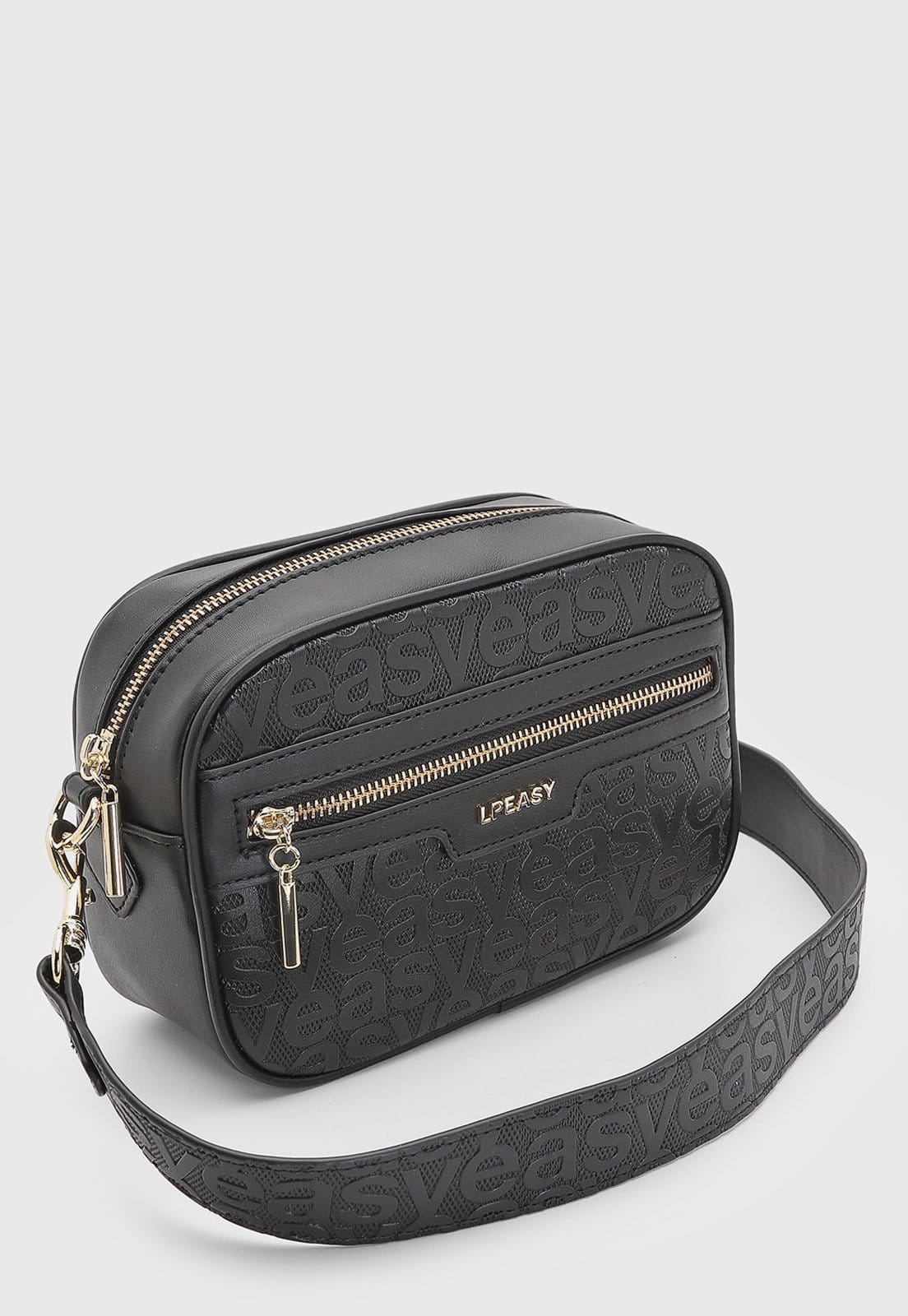 Vista 2 Bolsa Feminina Lança Perfume Texturizada Preta Lança Perfume preto