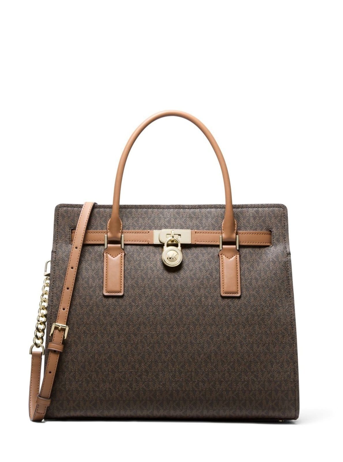 Vista principal Bolsa Tiracolo Hamilton Moderne Logo Grande 30F5GNXS3B252 Michael Kors marrom