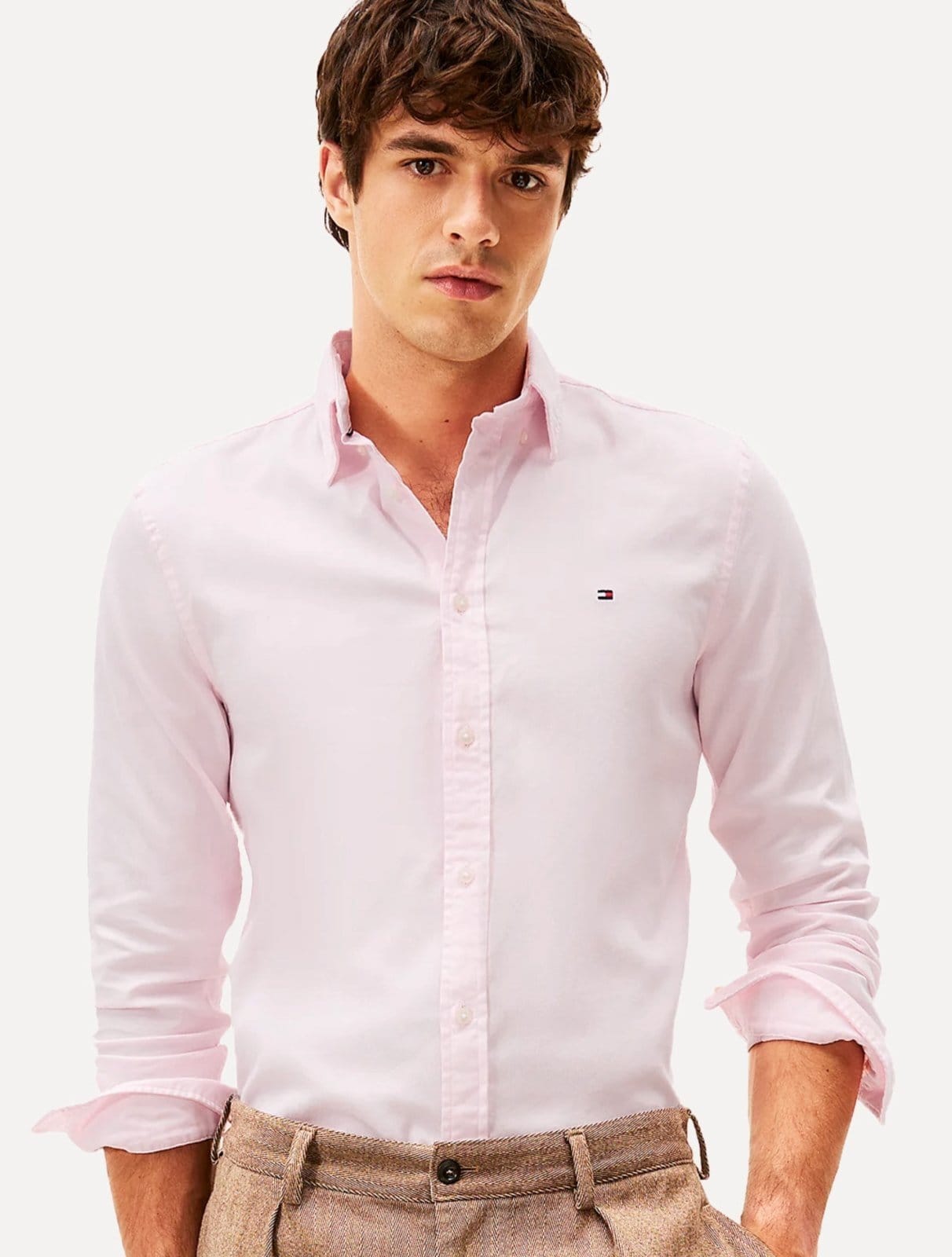 Camisa Tommy Hilfiger Masculina Slim THFlex Poplin