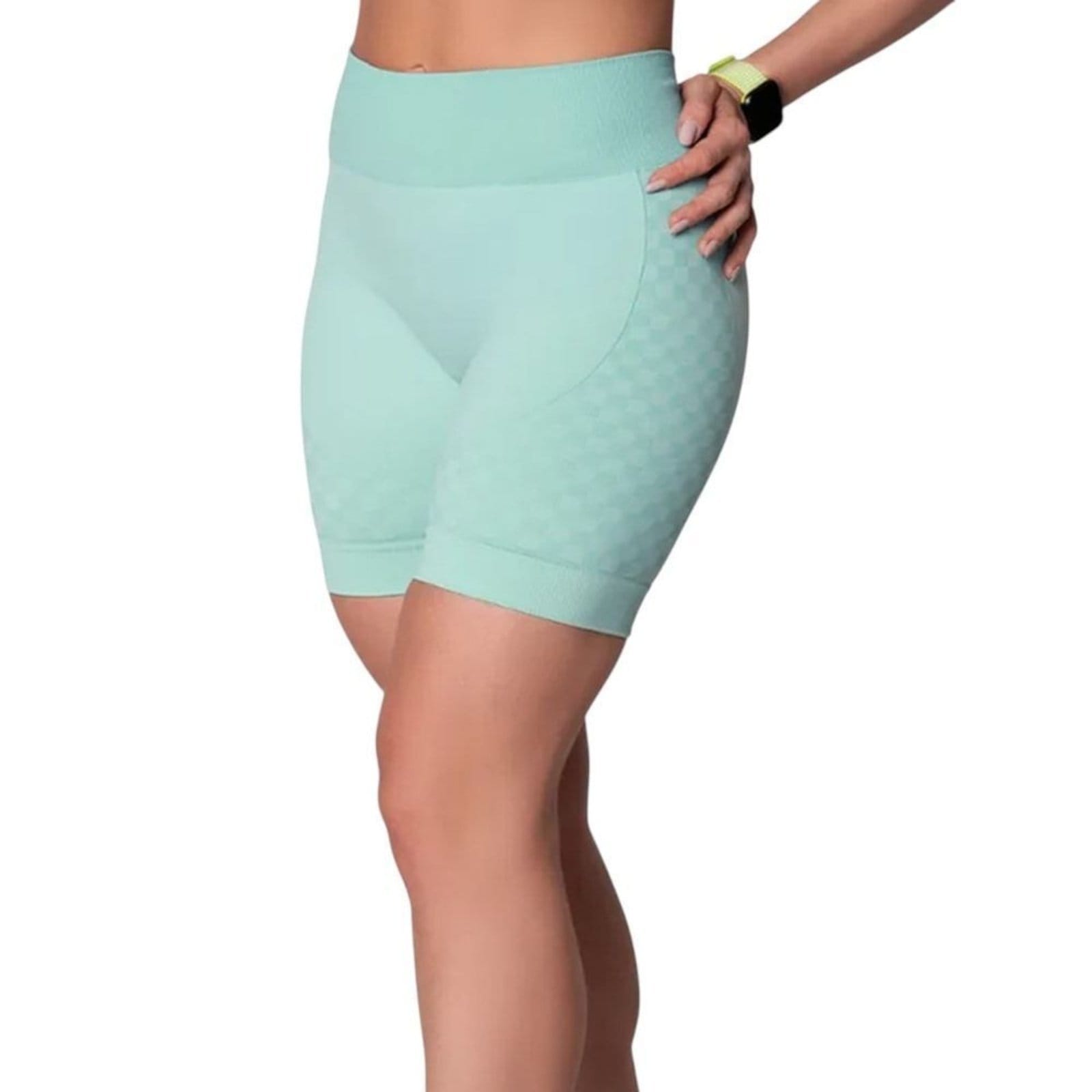 Short Selene Sem Costura Quadriculado Feminino