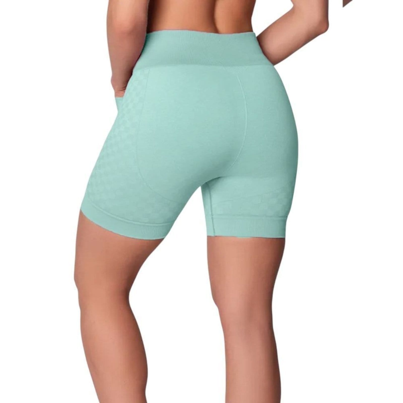 Vista 2 Short Selene Sem Costura Quadriculado Feminino SELENE verde