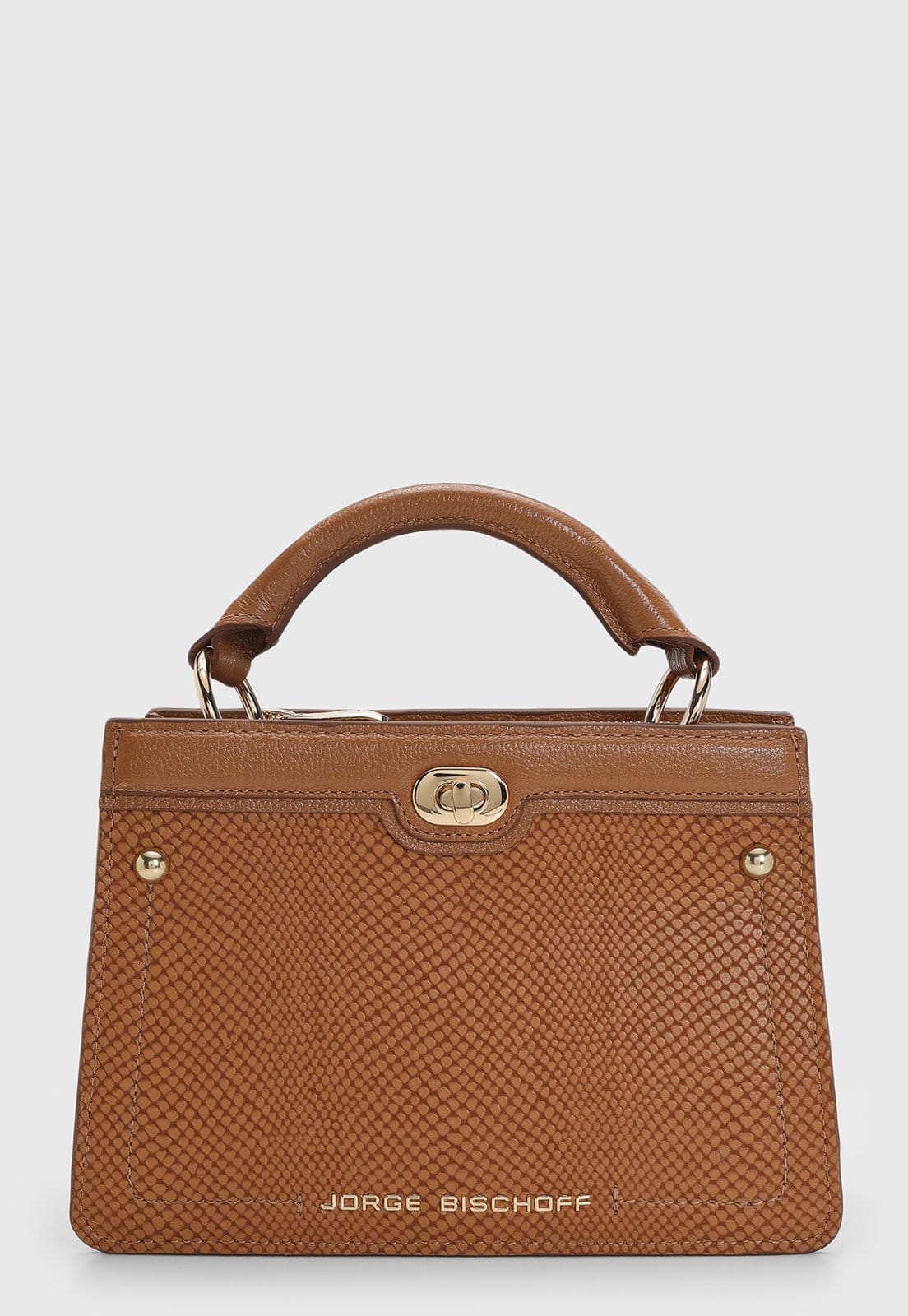 Bolsa Feminina Jorge Bischoff Texturizada Caramelo