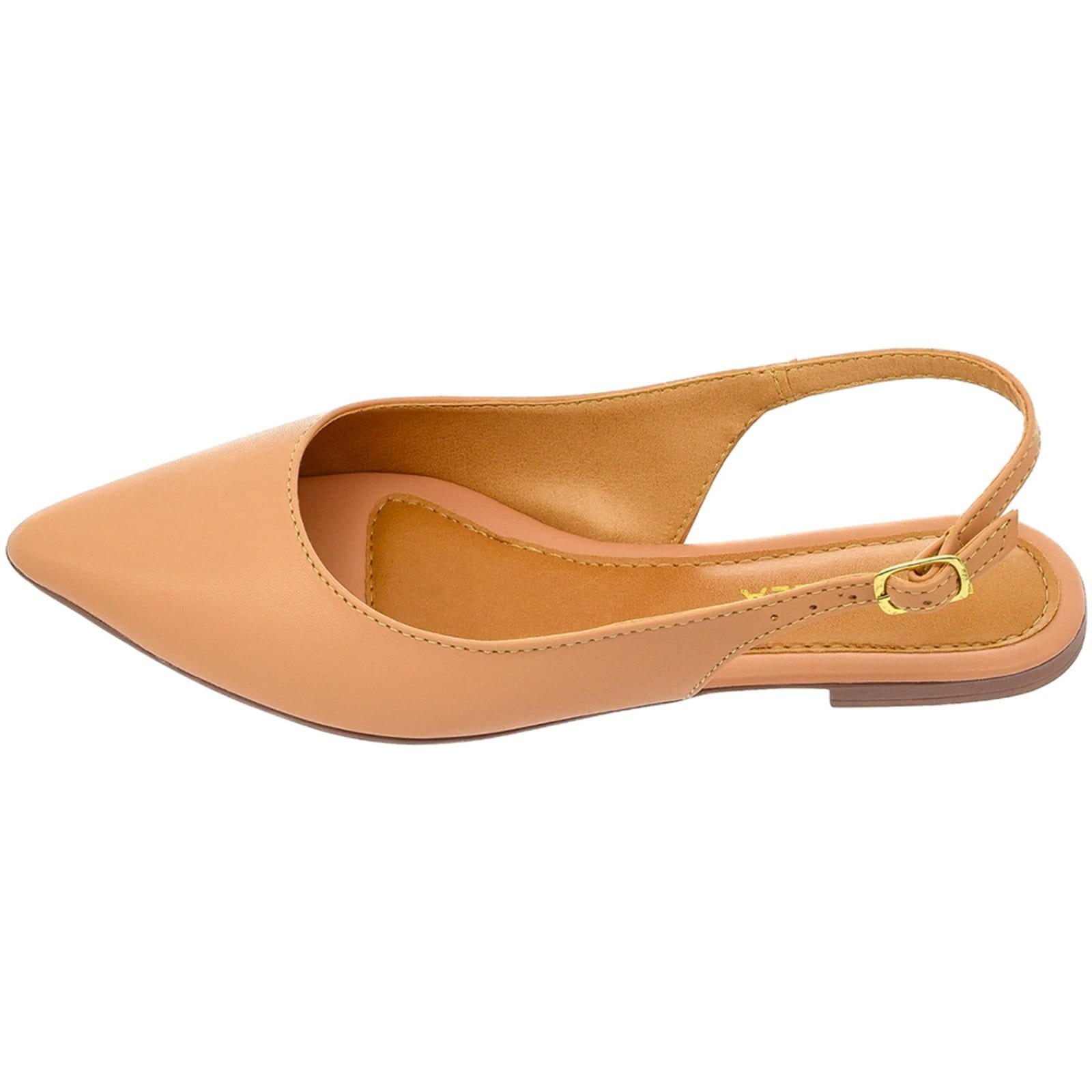 Vista 2 Kit 3 Pares Sapatilha Feminina Bico Fino Mule Slingback CM Calçados Clássica Lisa Preto, Nude e Branco Monte Shoes preto nude