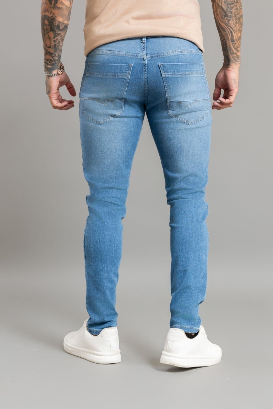 Vista 2 Calça Jeans Skinny Masculina Lavagem Clara com Elastano Dialogo Jeans azul