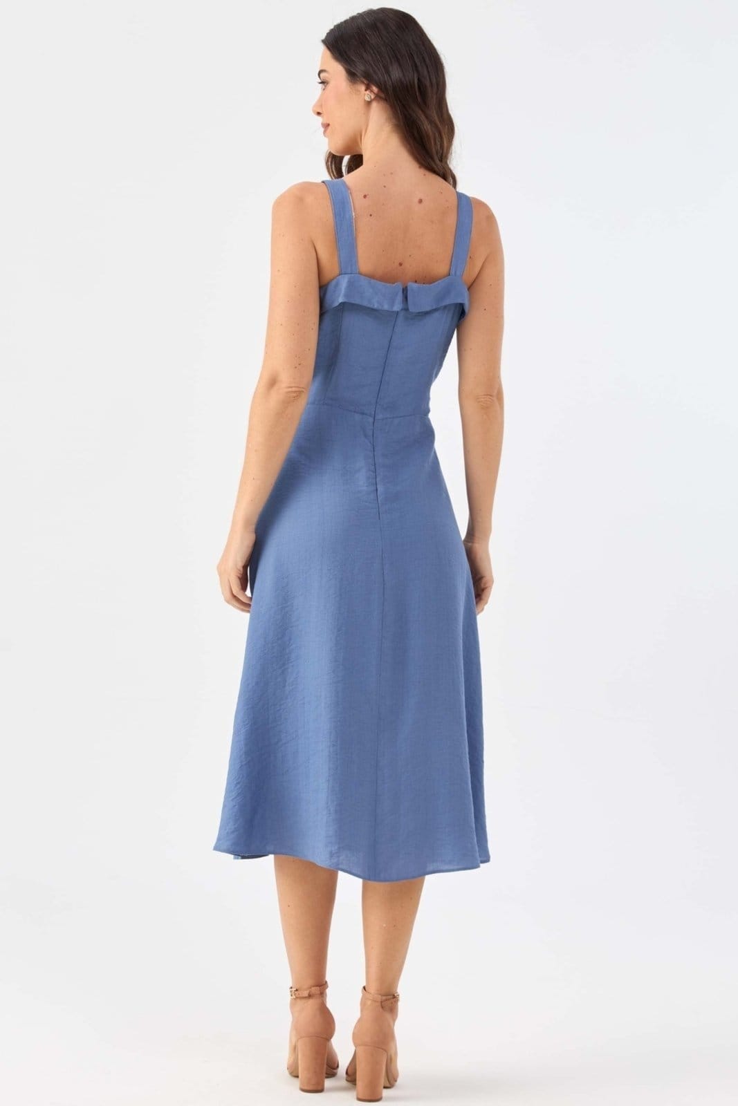 Vestido Midi PKS Viscose Com Cinto