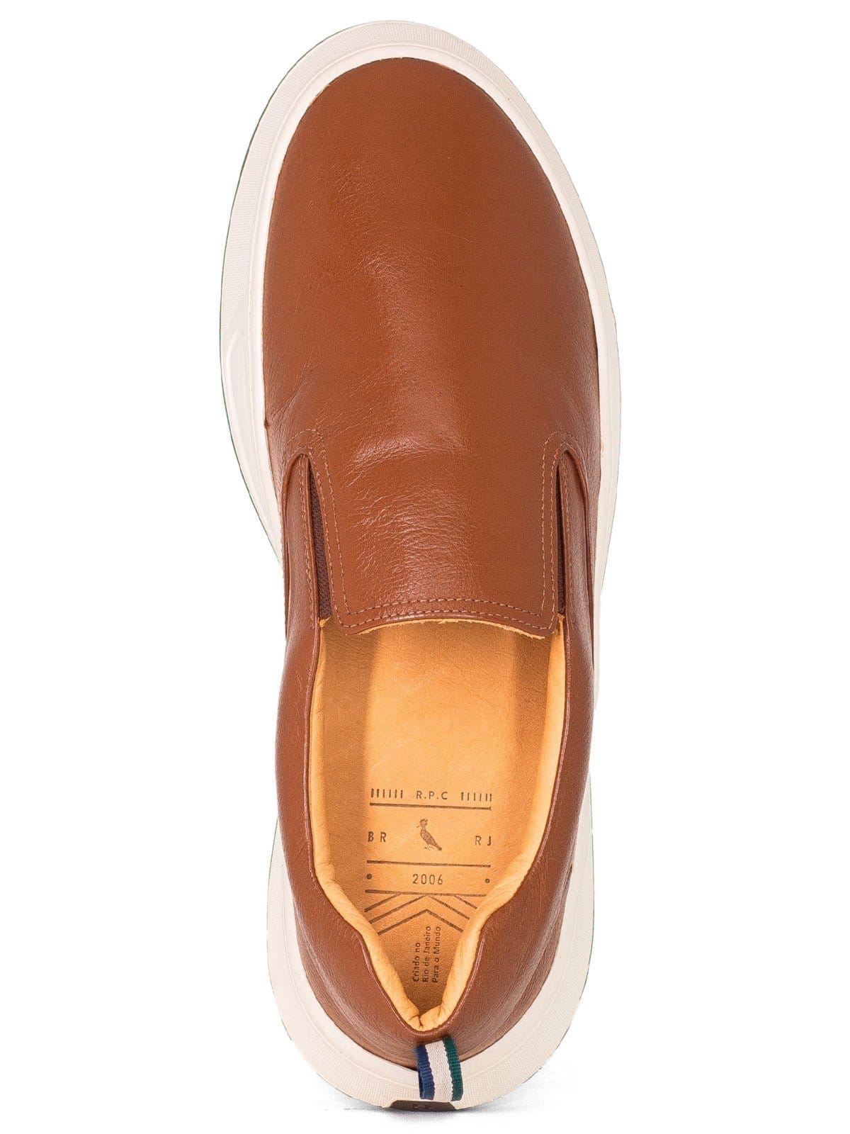 Vista 2 Tênis Slip On Reserva RSV Go Asher Slip Couro Confortável Masculino Mogno RESERVA GO marrom
