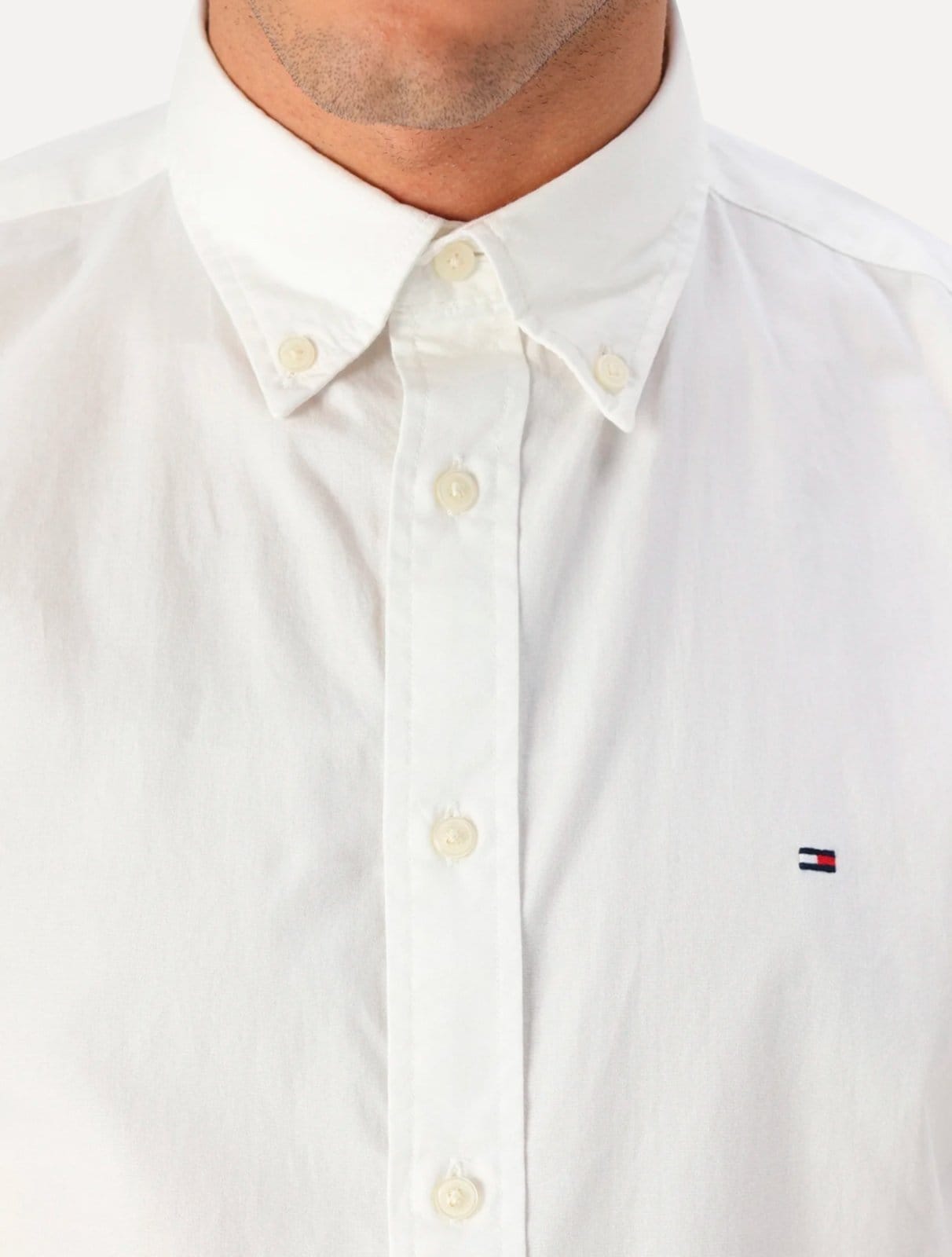 Camisa Tommy Hilfiger Masculina Regular Core Flex Poplin Branca - 2