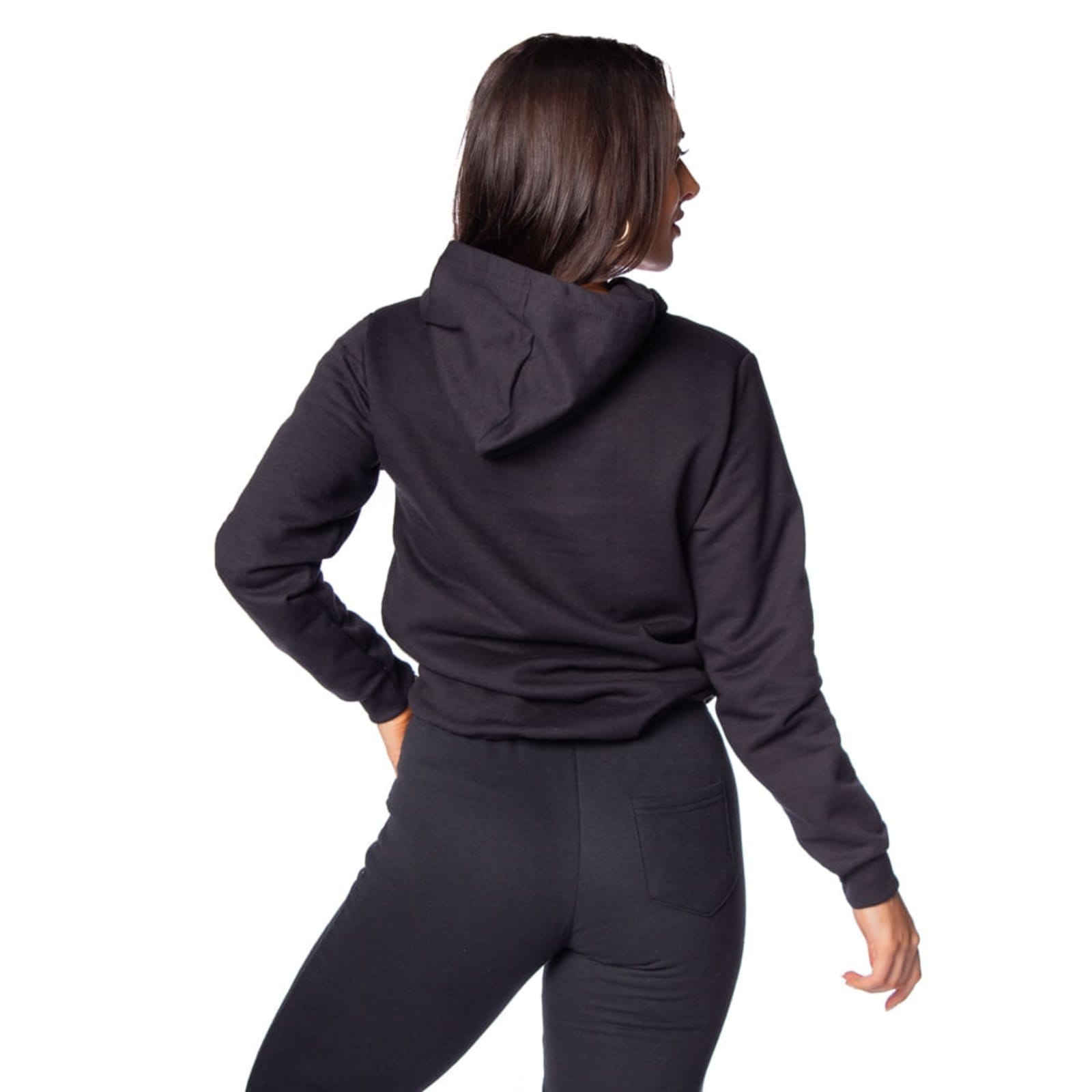 Vista 2 Blusão de Moletom Feminino Desayner com Capuz Desayner preto