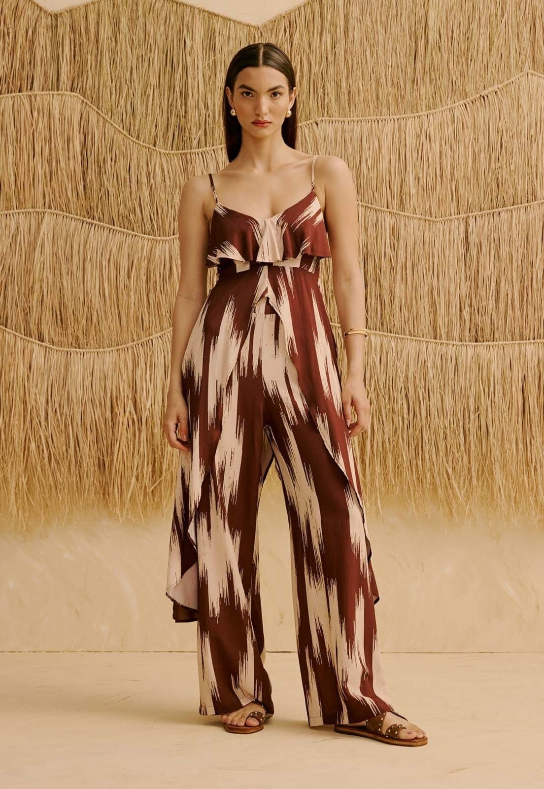 Calça Reta Estampada Amantani