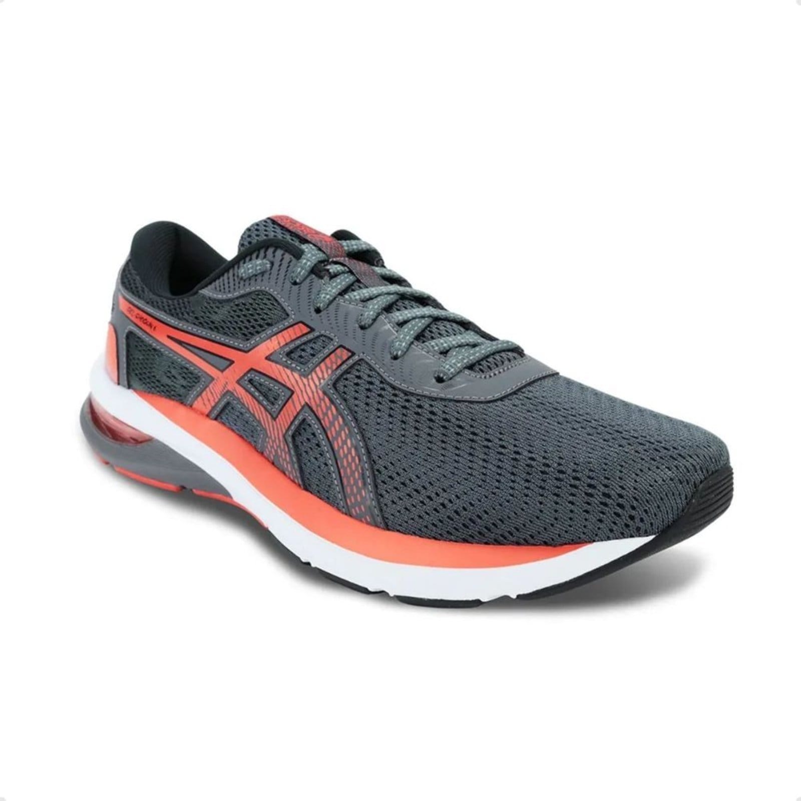 Vista 2 Tênis Running Masculino Asics Gel-Shogun 6 E Laranja ASICS cinza