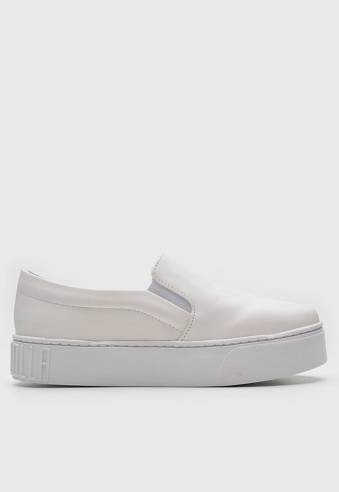 Vista 2 Tênis Slip On Flatform Santa Lolla Liso Santa Lolla branco