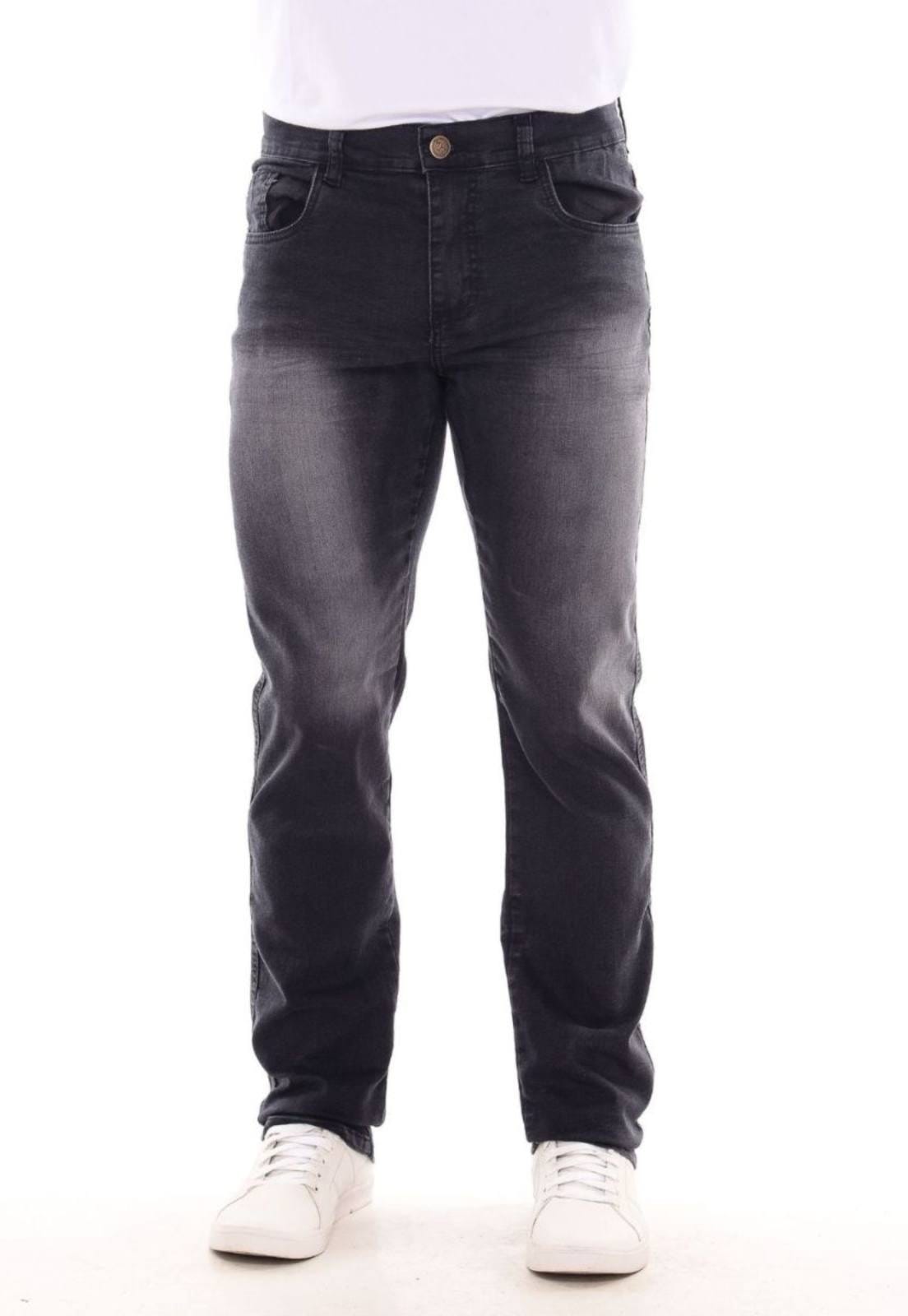 Calça Masculina Mys Jeans Elastano Linha Premium Com Cinza
