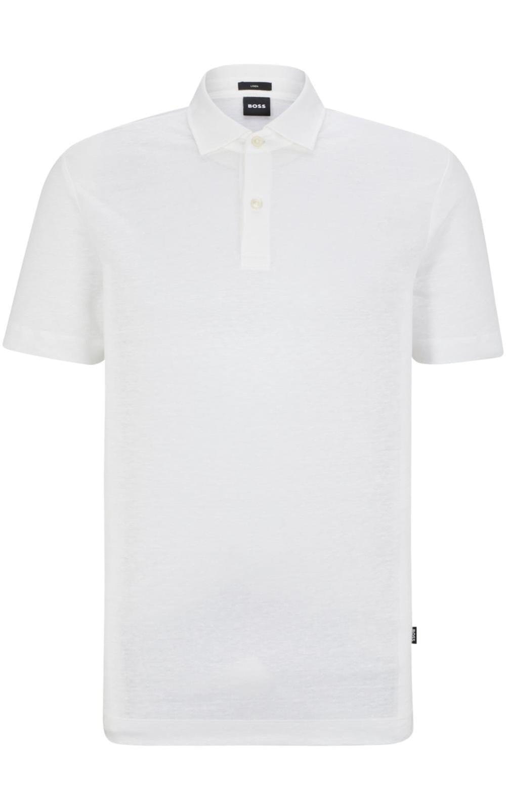Camisa Polo Com Caimento Regular Em Linho Bicolor