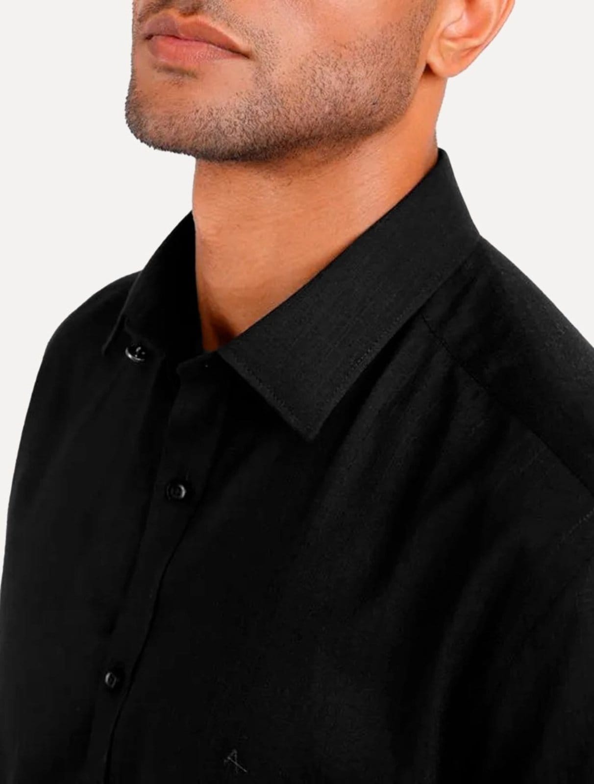 Vista 2 Camisa Aramis Masculina Manga Curta Tricoline Stretch Pocket Mono Preta Aramis preto