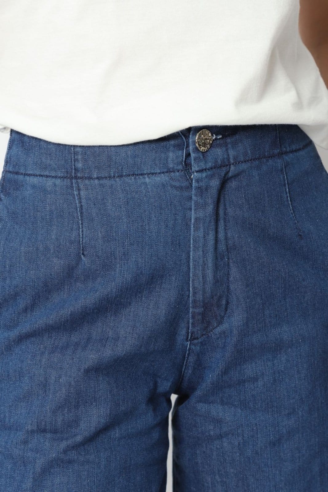 Vista 2 Calça Jeans Reta Alfaiataria Gazzy azul