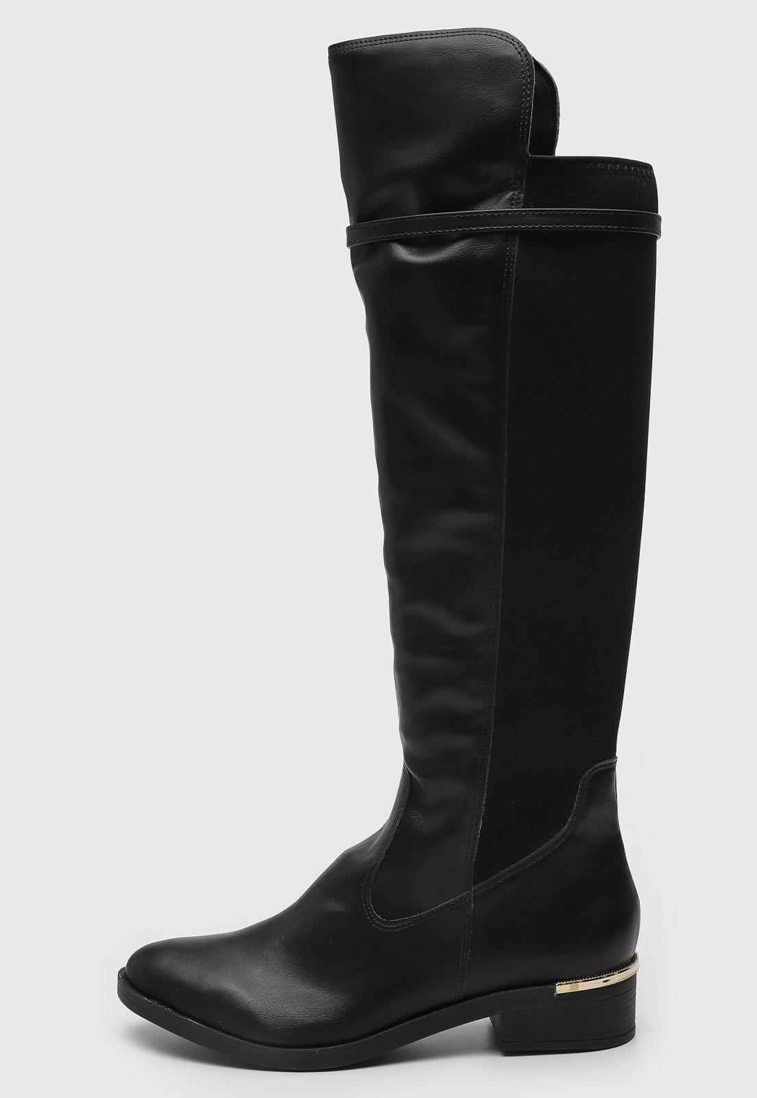 Vista principal Bota Feminina cê Cano Alto Preta BEBECÊ preto