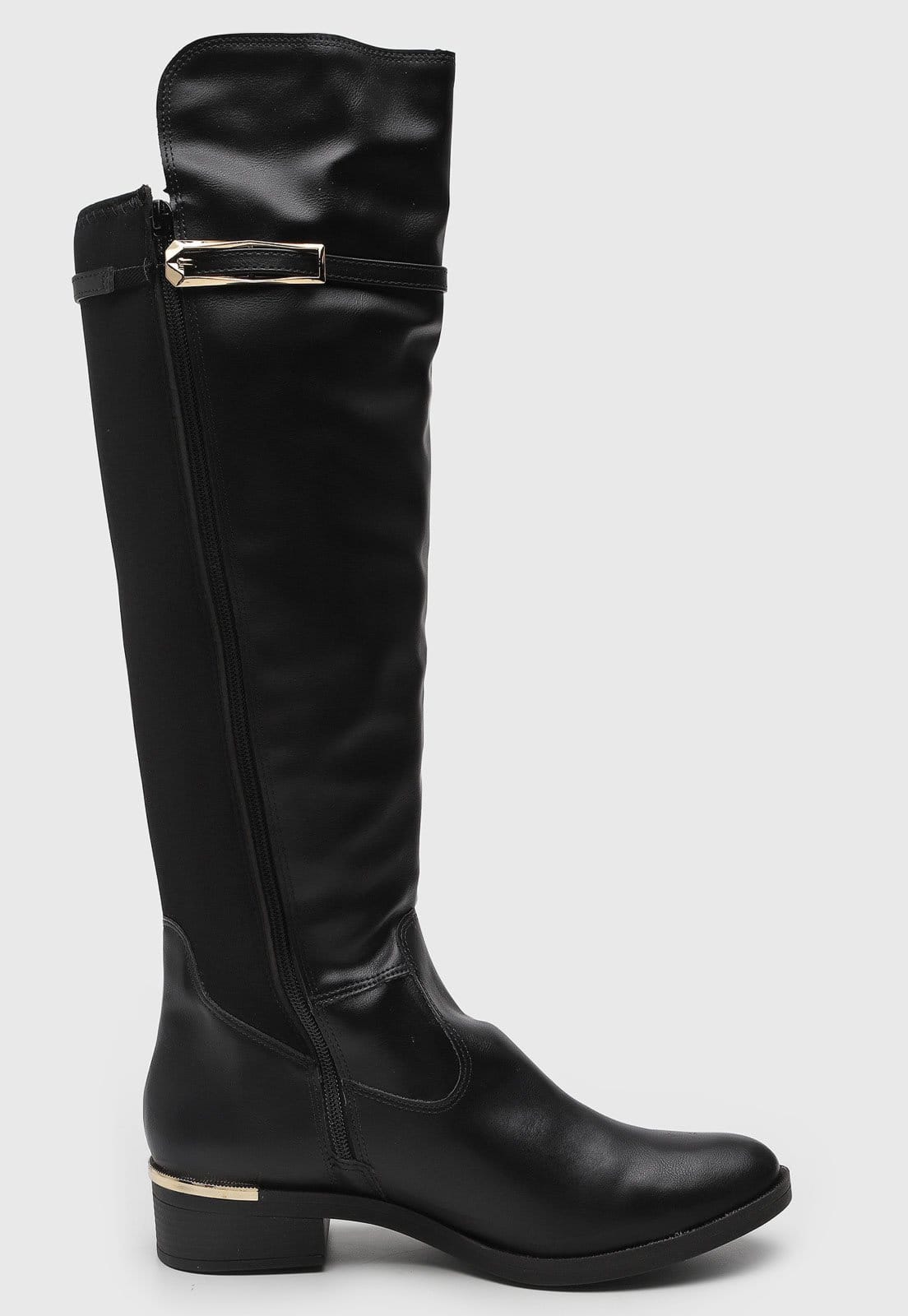 Vista 2 Bota Feminina cê Cano Alto Preta BEBECÊ preto