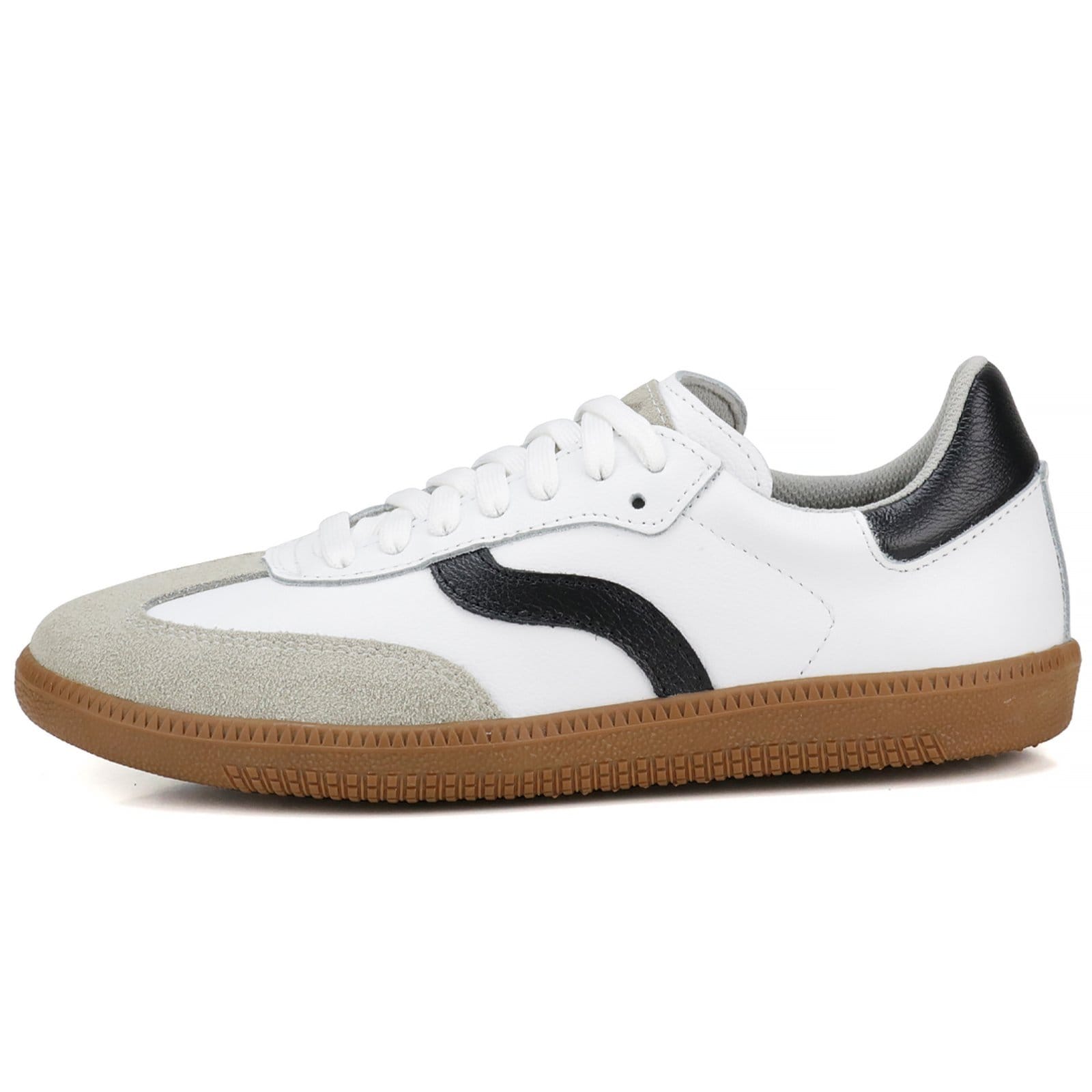 Vista principal Tênis Mr. Gutt Casual de Couro com Camurça Mr. Gutt branco/cinza/preto