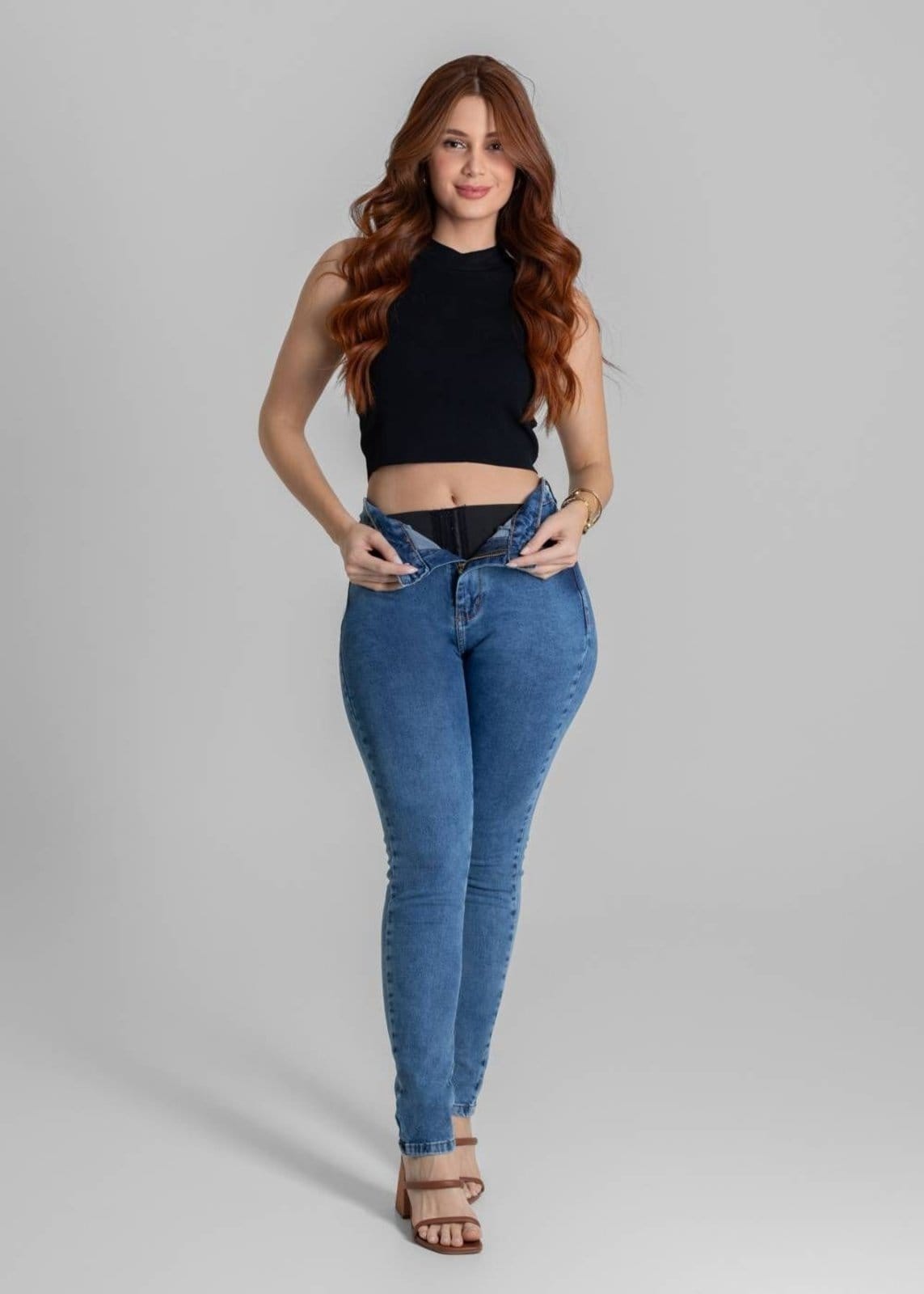 Vista 2 Calça Jeans Sawary Super Lipo - 280100 Sawary azul