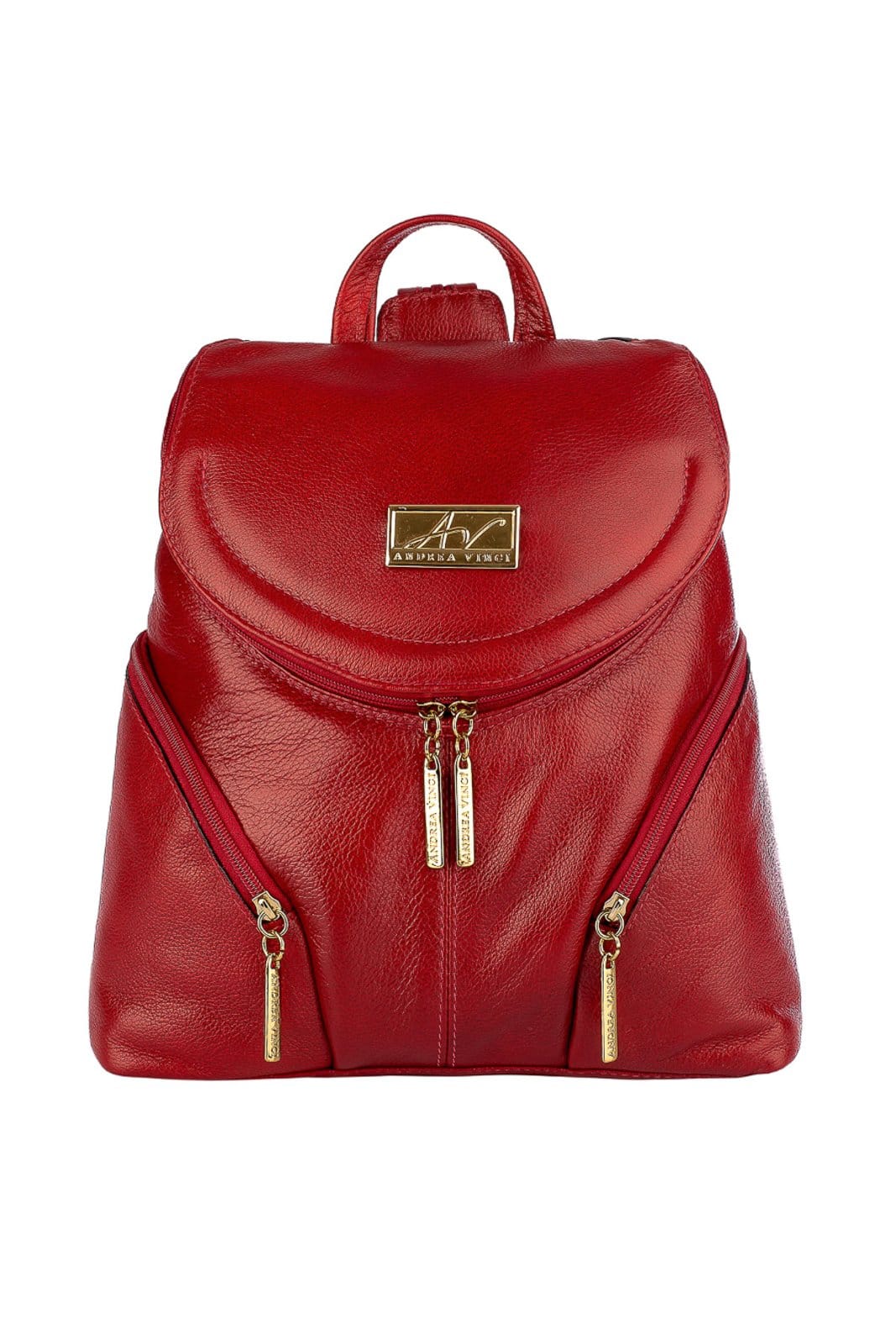 Mochila pequena de couro liso Cecília