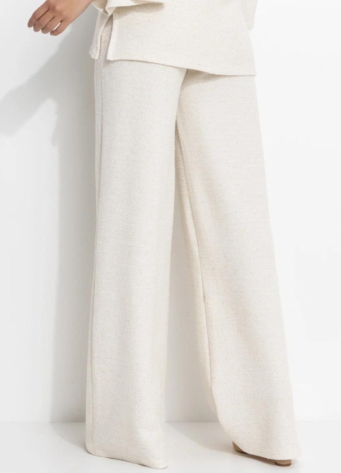 Vista 2 Calça Malha Tweed Natural Colorido Quintess bege natural