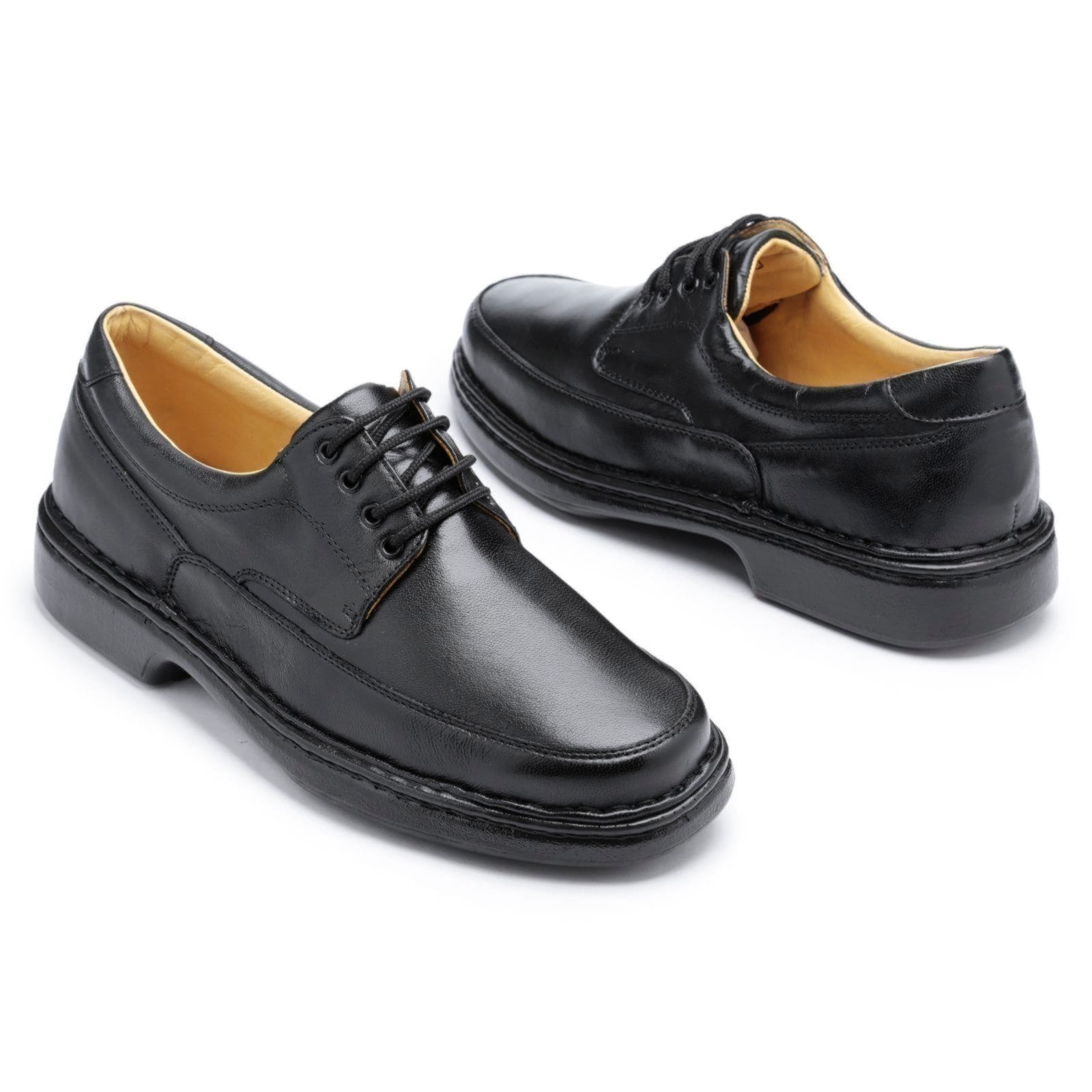 Vista 2 Sapato Conforto Centuria Antistress Couro Centuria Calçados preto