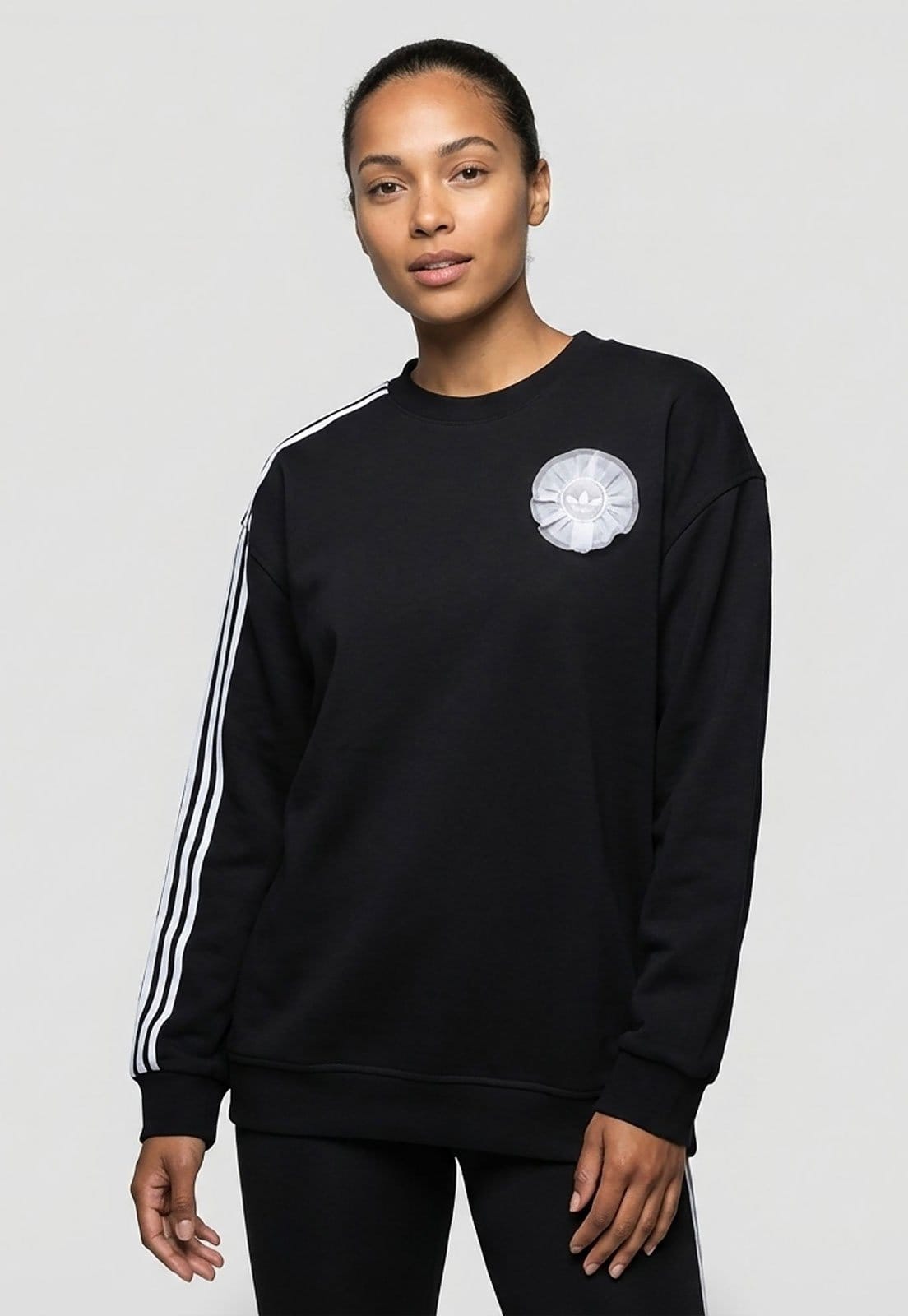 Blusa de Moletom Feminina adidas Originals Branding Preta