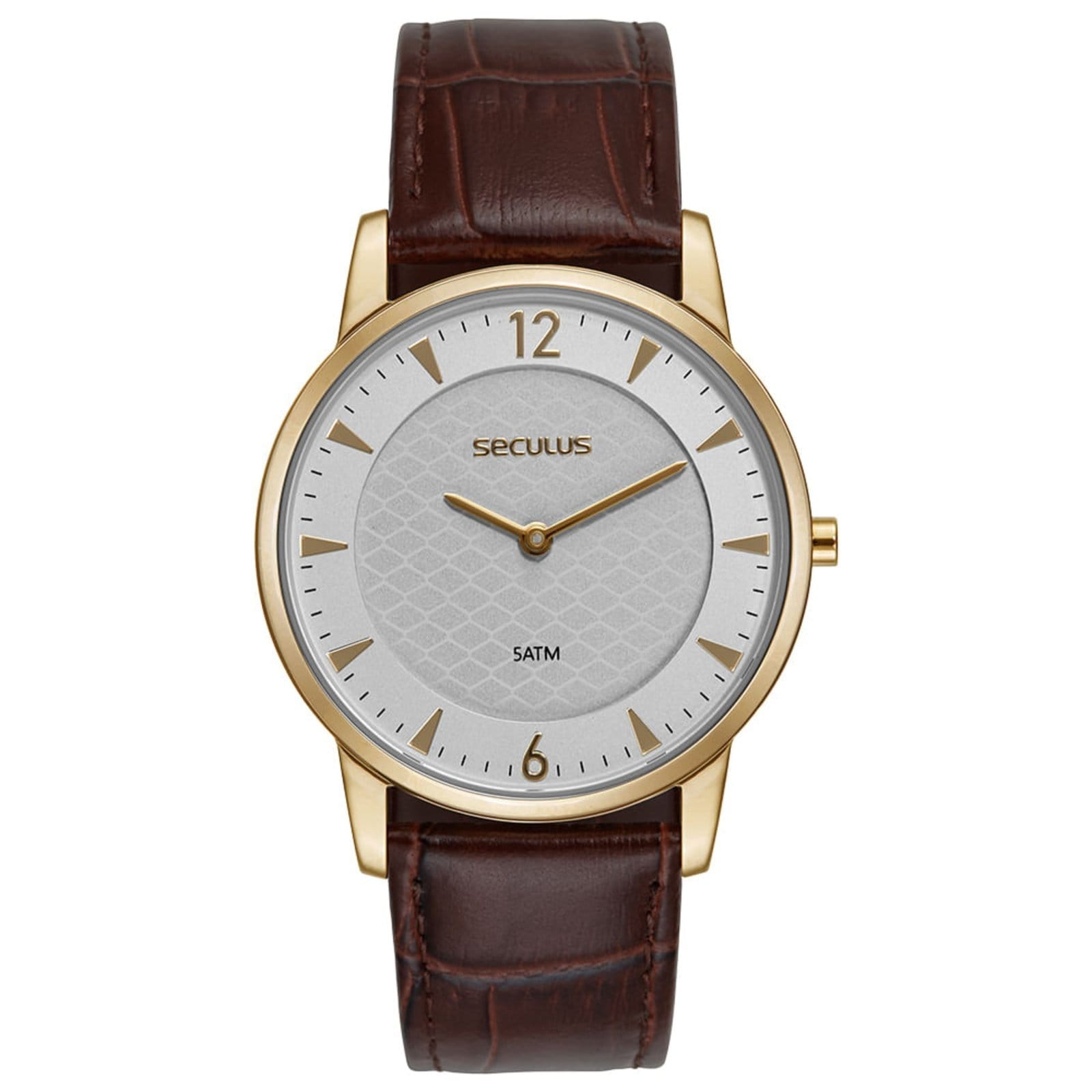 Relógio Masculino Seculus Analógico Minimalista Dourado