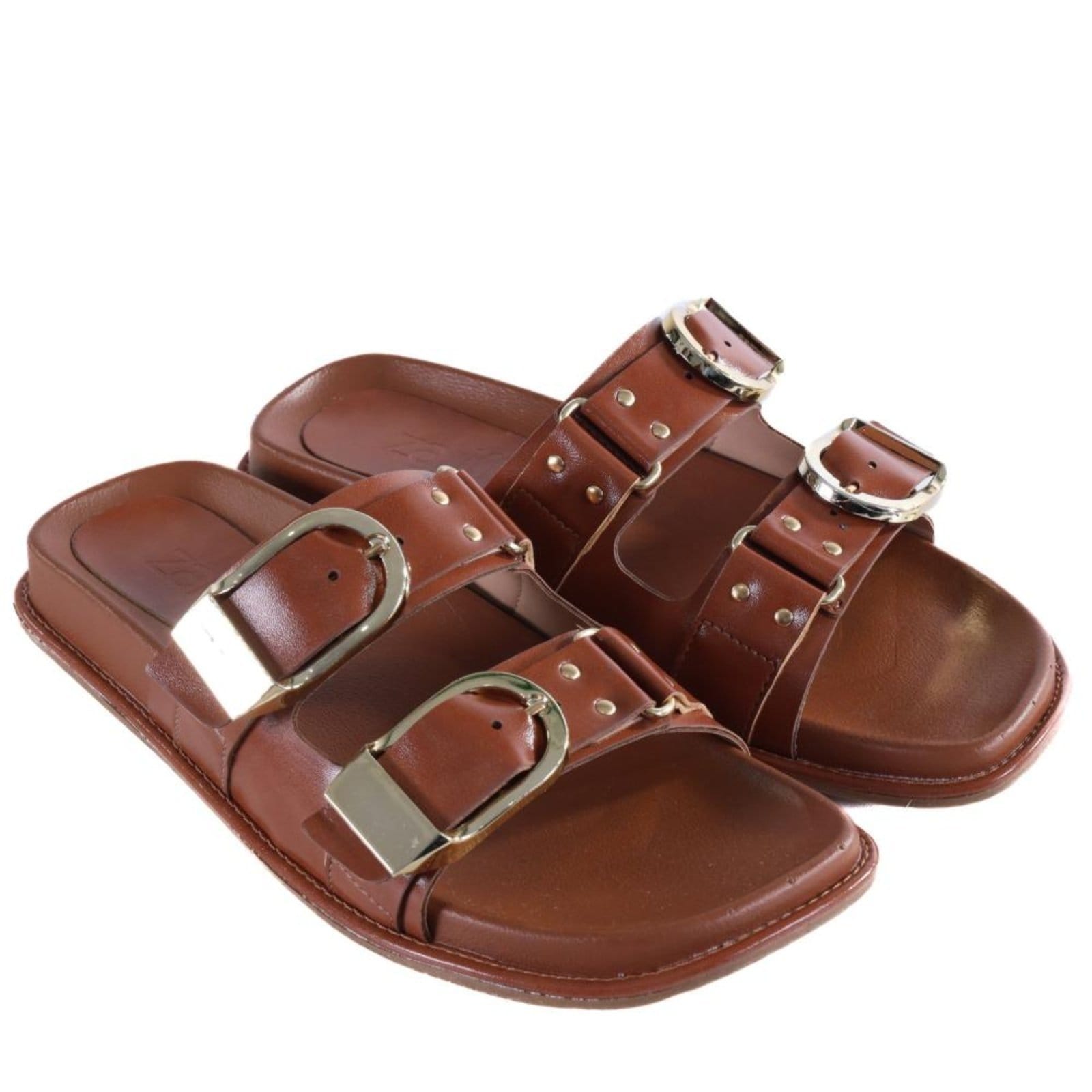 Vista 2 Papete Feminina Zariff com Maxi Fivelas 50471-90894 Caramelo Zariff incolor