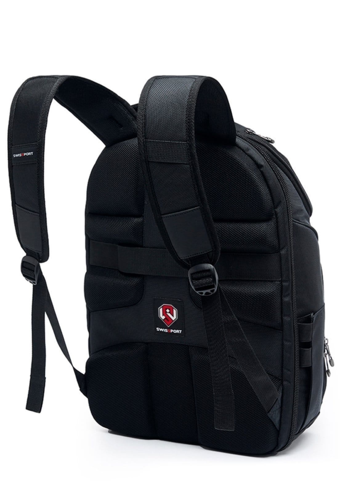Vista 2 Mochila Bolsa SWISSPORT Executiva Masculina Notebook Grande Reforçada Swissport preto