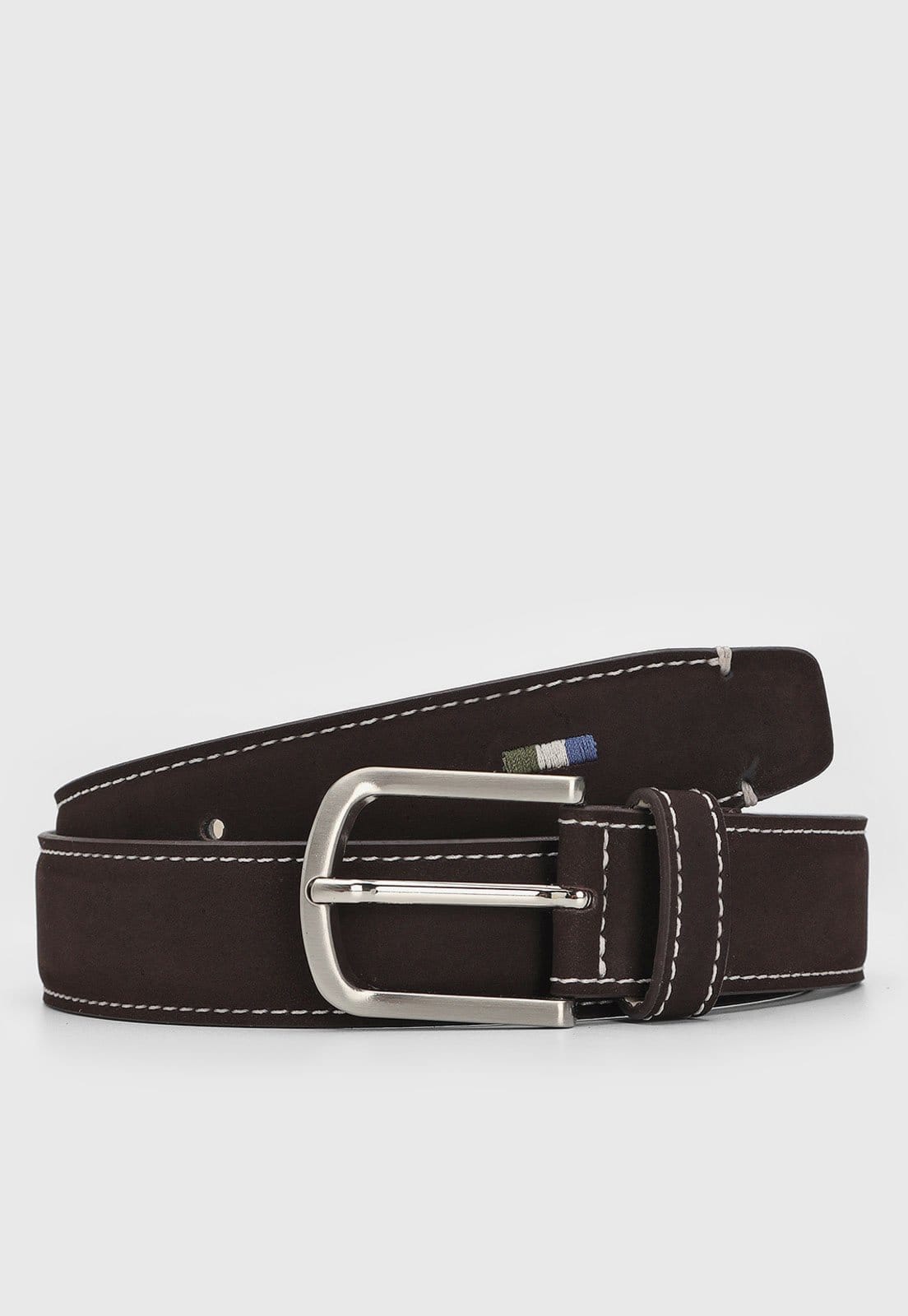 Vista principal Cinto Masculino Reserva Bordado Pesponto Chocolate Reserva marrom