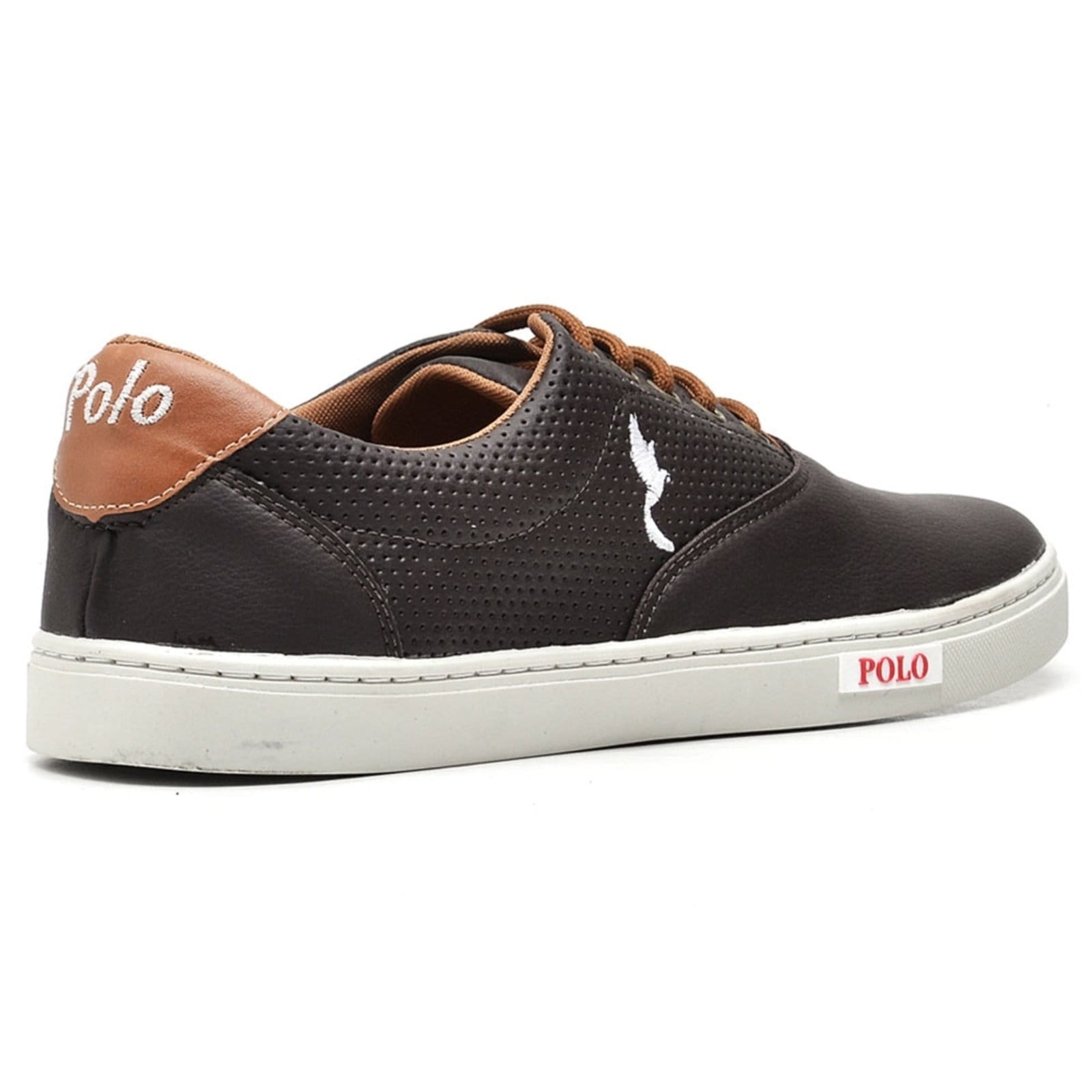 Vista 2 Tênis Masculino Cano Baixo Casual Confortável e Leve na cor Polo Blu café