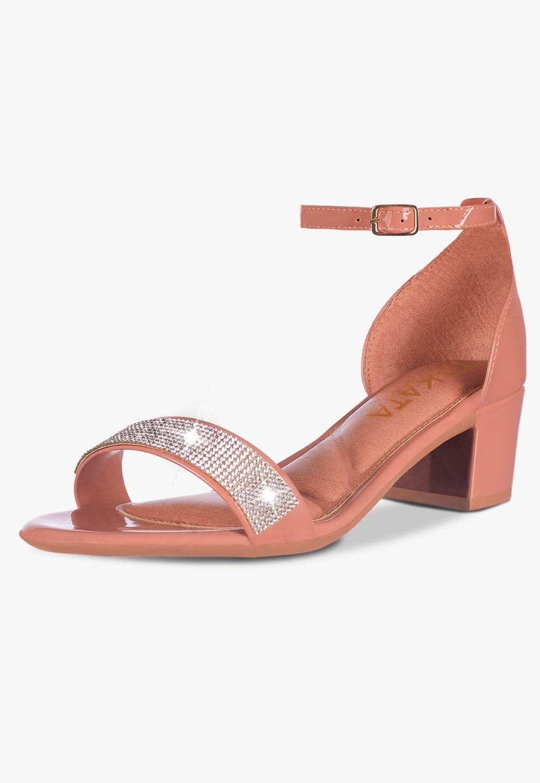 Sandália Feminina Salto Quadrado Grosso Bloco Baixo Verniz Strass brilho Confortável Sapato Festa