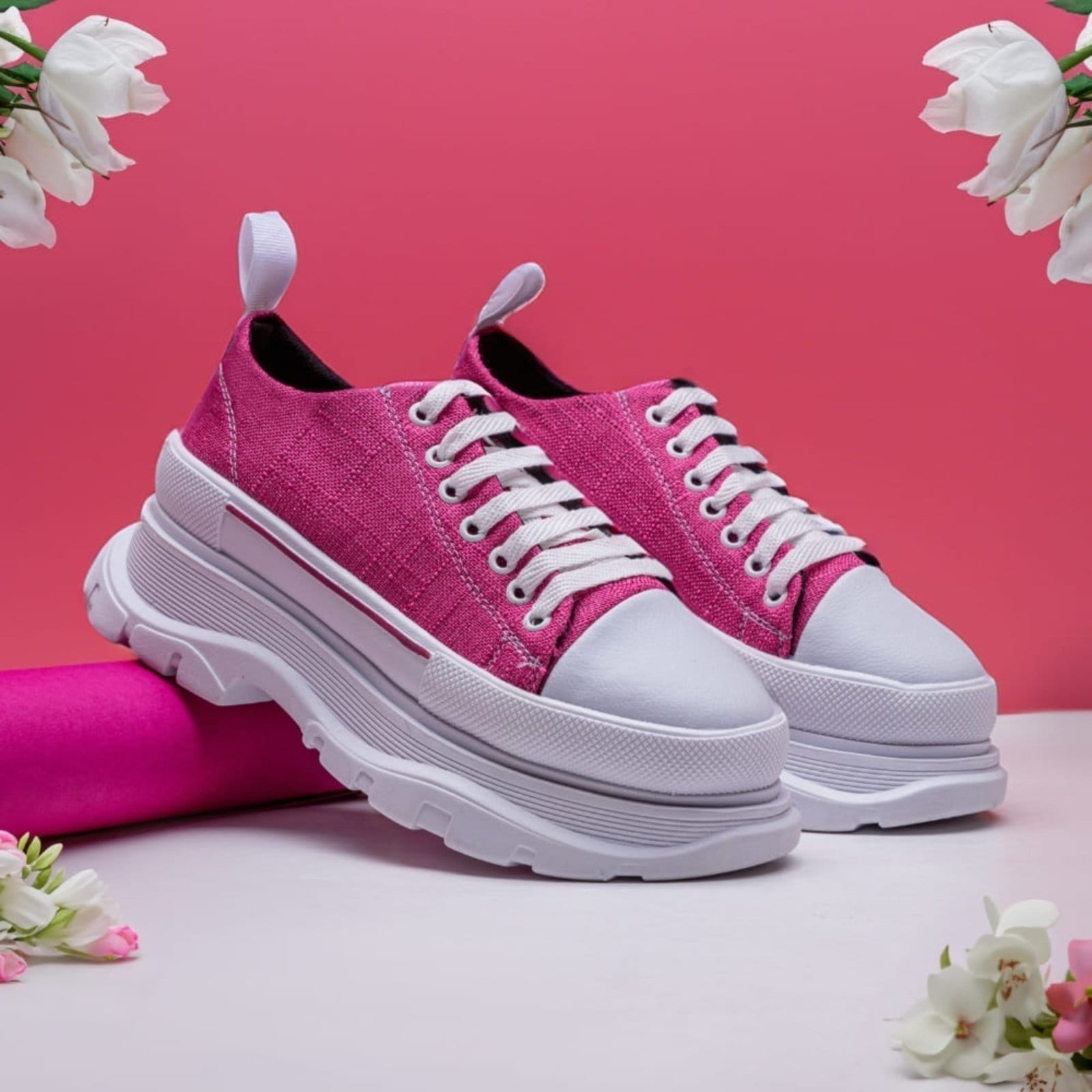 Vista 2 Tênis Feminino GuGi Sophia Sola Plataforma Alta Confortável Gugi rosa