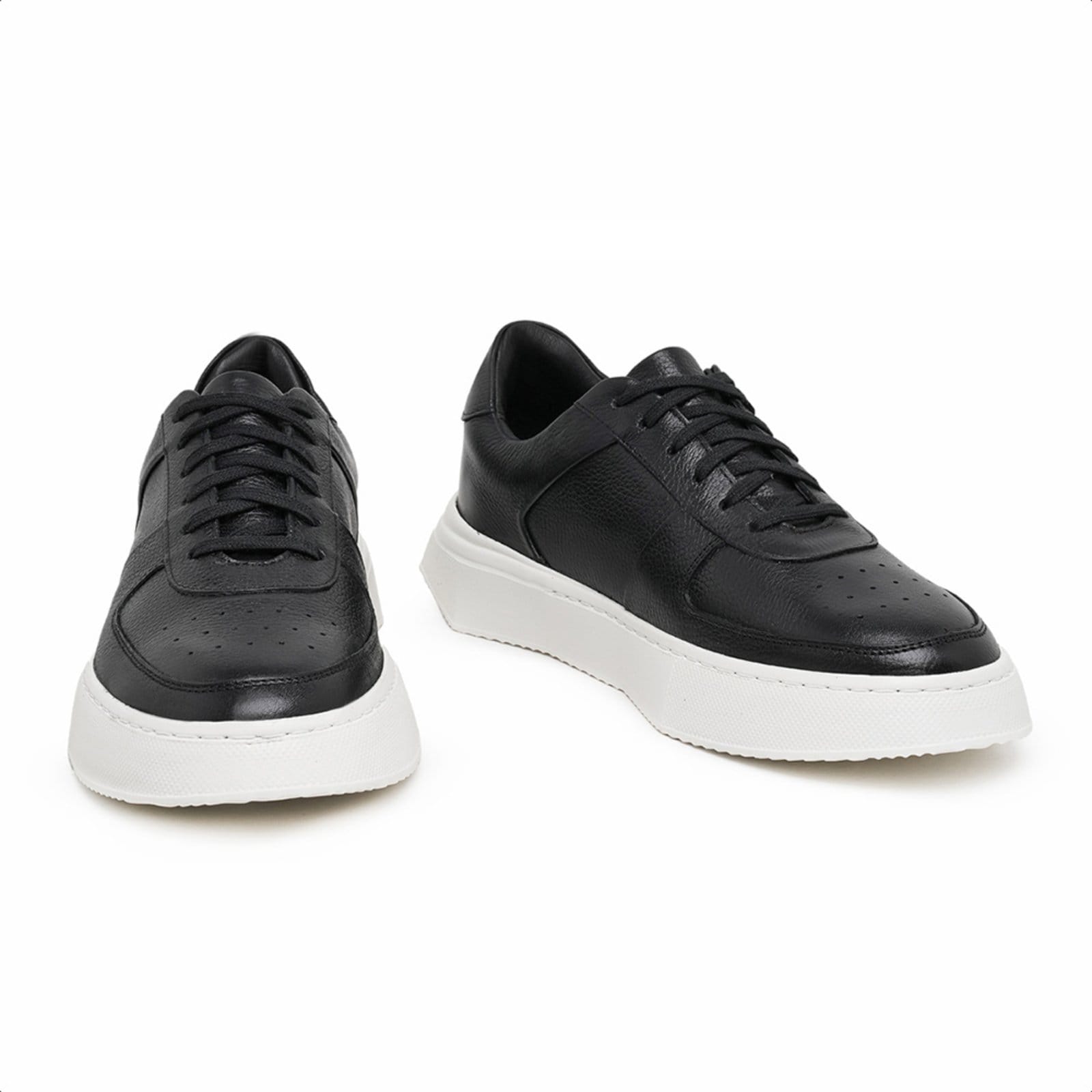 Vista 2 Sapatênis em Couro Malbork com sola Branca 030029P Malbork preto