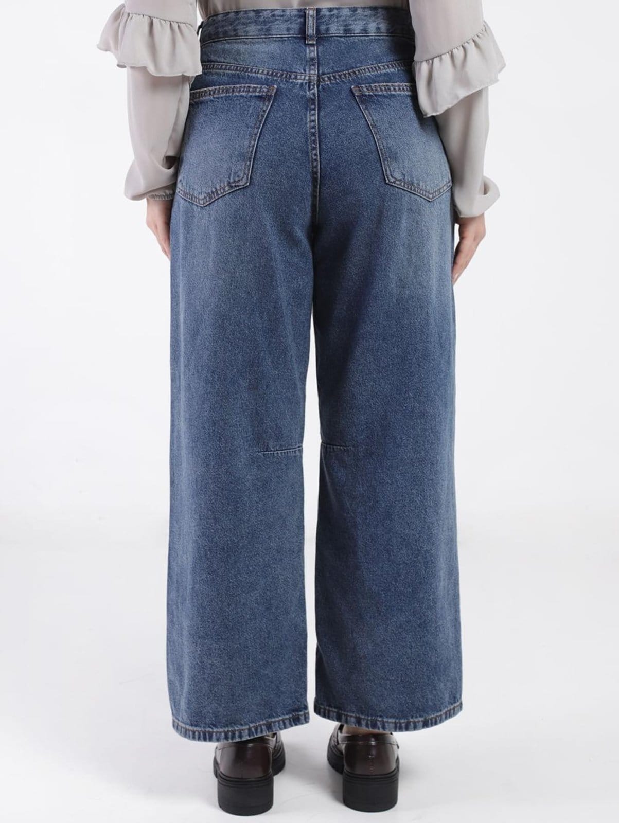 Vista 2 Calça Jeans Baggy Ballon Autentique Feminina Autentique azul