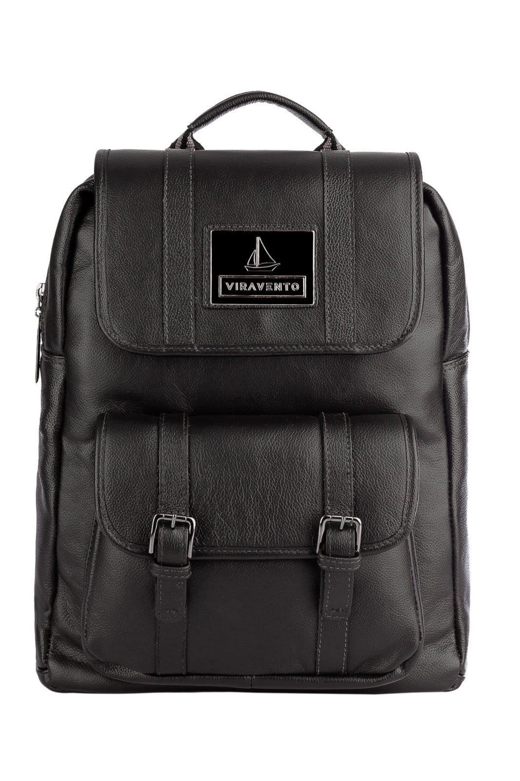 Vista principal Mochila Vira Vento De Couro Trip - Preta Vira Vento café