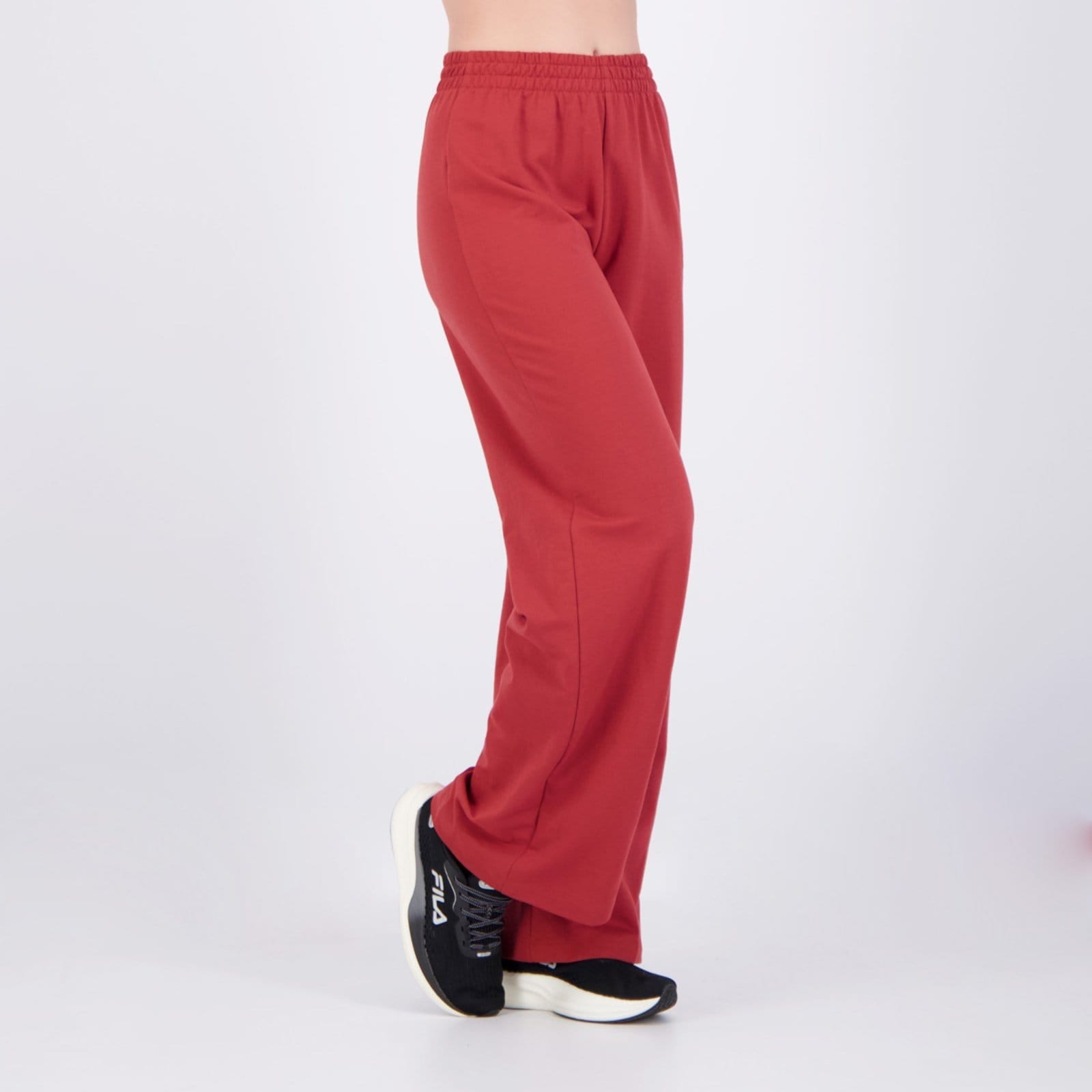 Vista 2 Calça Fila Classic Light Basic Feminina Bordô Fila vermelho