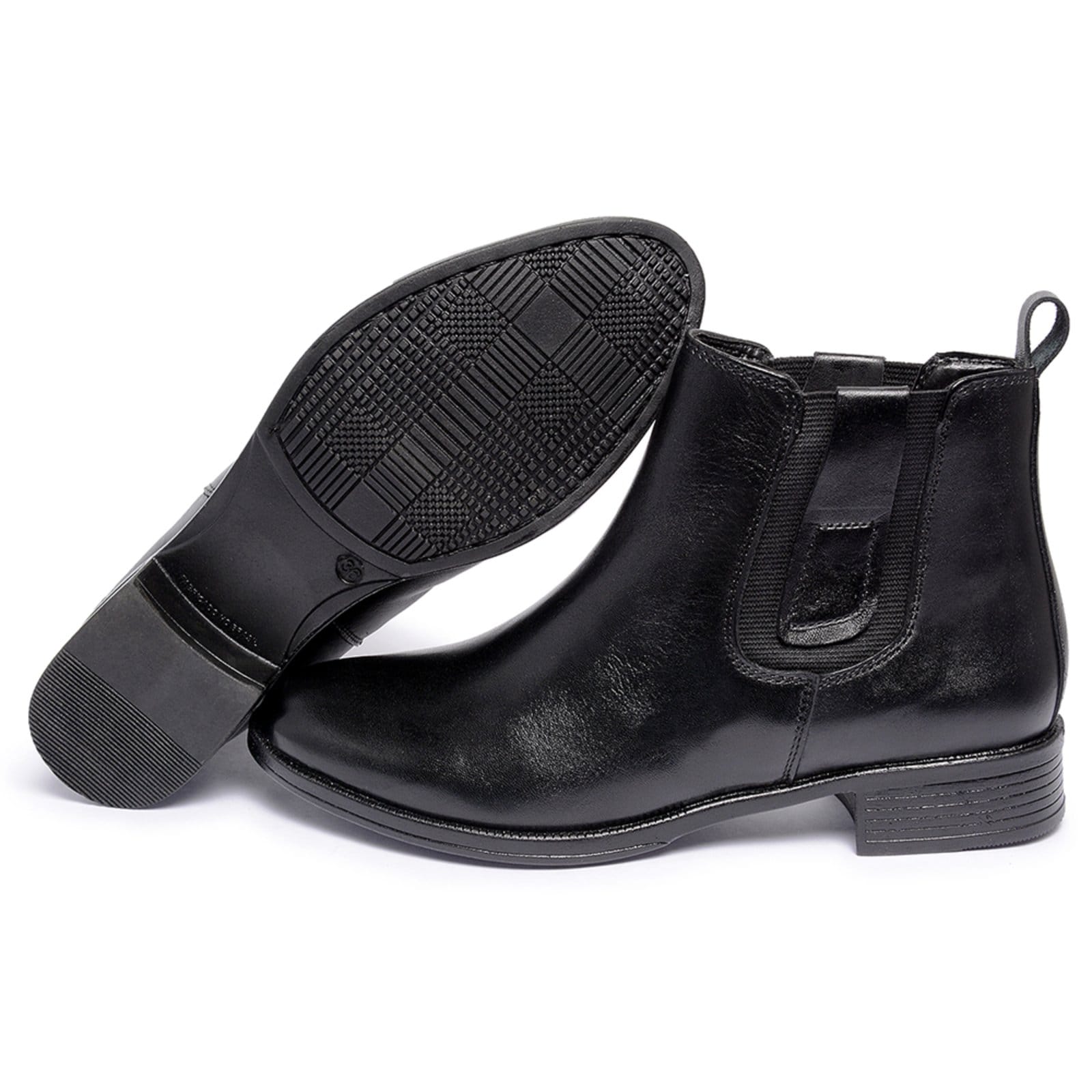 Vista 2 Bota Montaria Cano Curto Feminina Ferrile em Couro Elástico Preta Ferrile preto