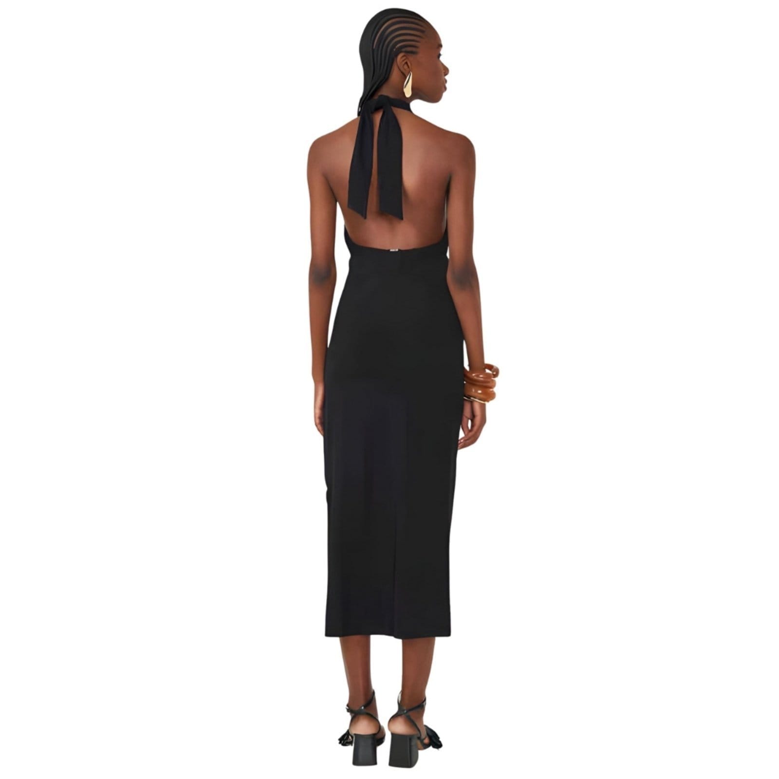 Vista 2 Vestido Midi Colcci Alça Cruzada Colcci preto