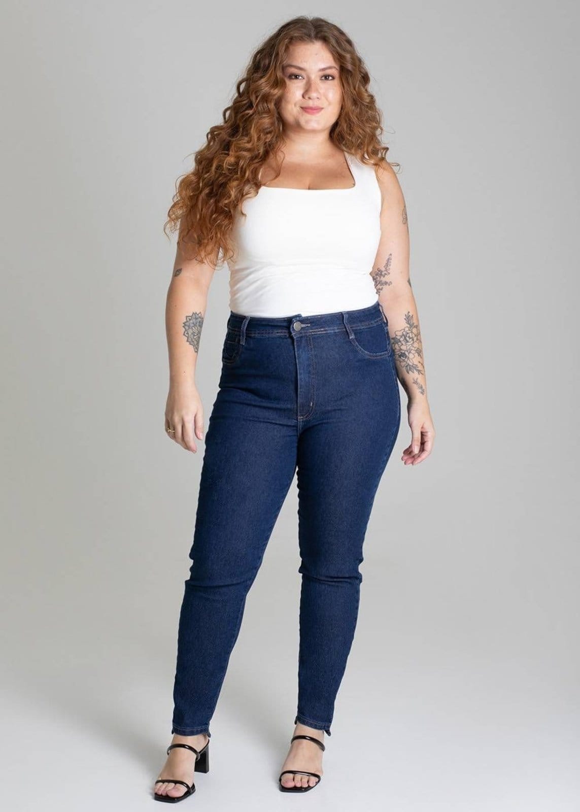 Vista 2 Calça Jeans Sawary Plus Size - 279231 Sawary azul