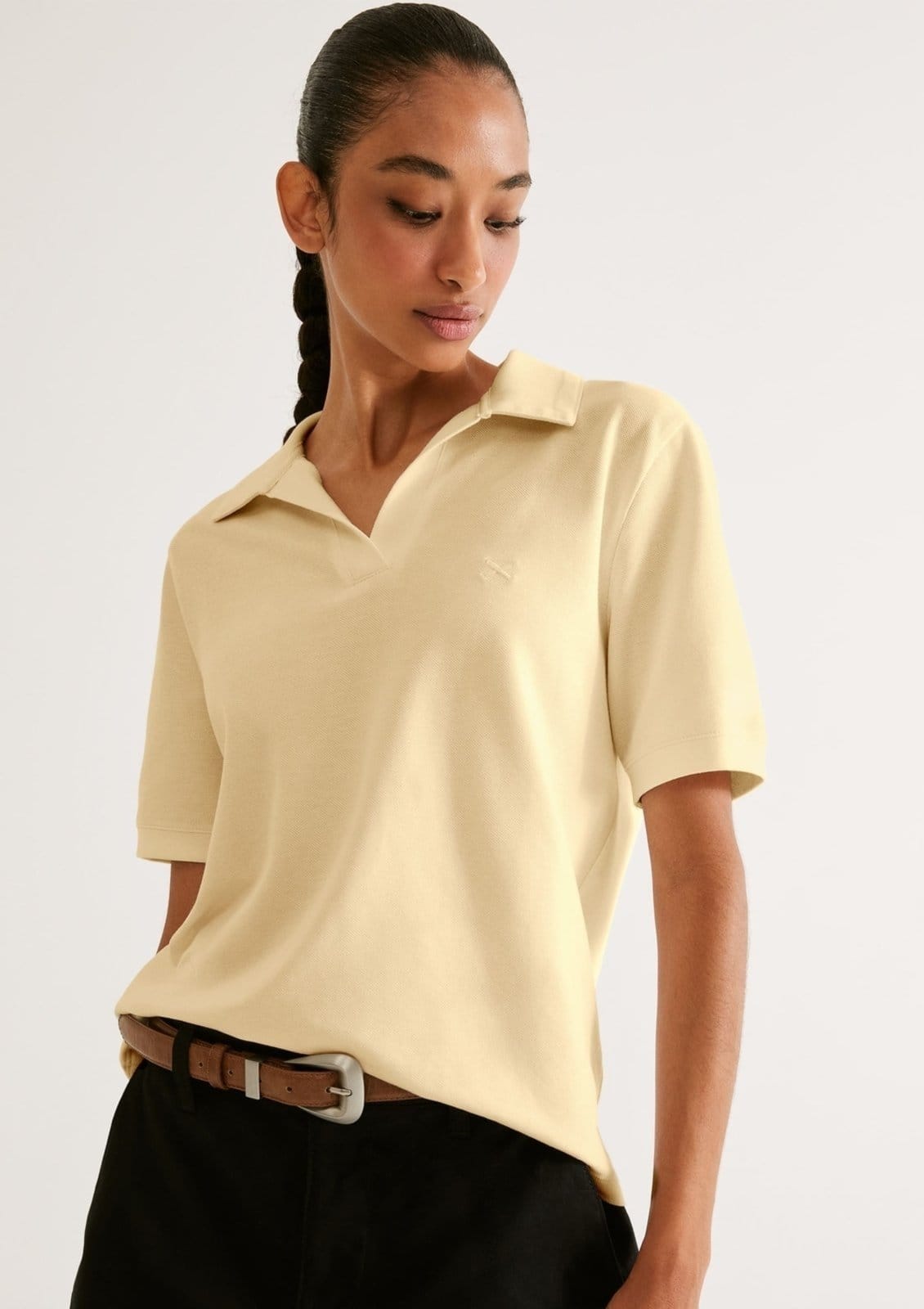 Camisa Polo Feminina Em Piquet