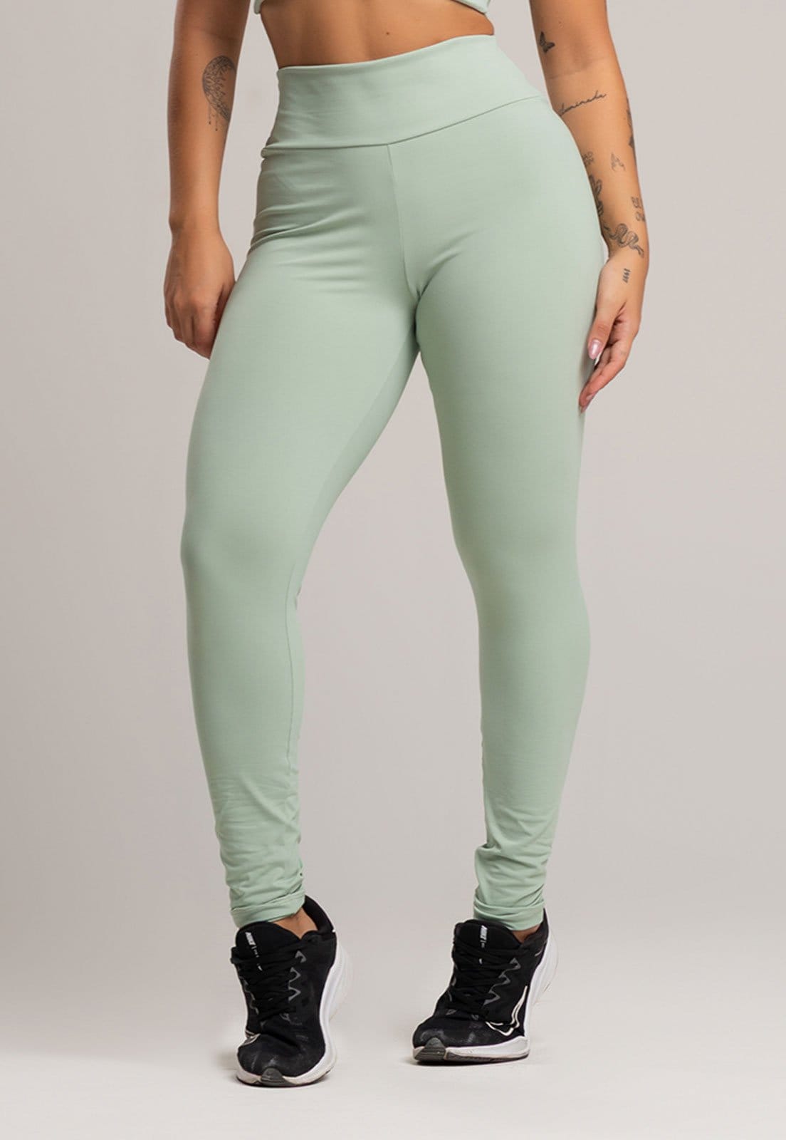 Calça MVB Modas Legging Cintura Alta Poliamida Pistache