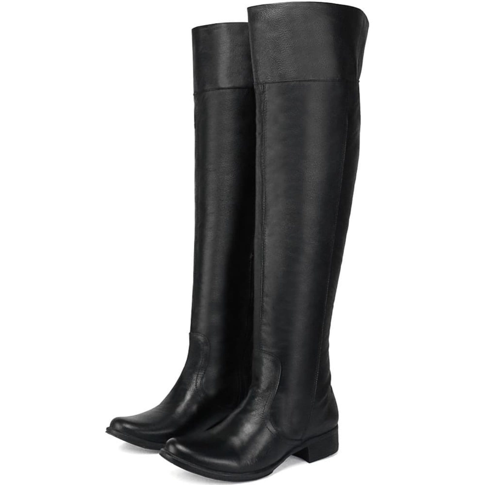 Vista 2 Bota Feminina Over The Knee Cano Alto Couro Peccato DF Ancara Preta Peccato preto