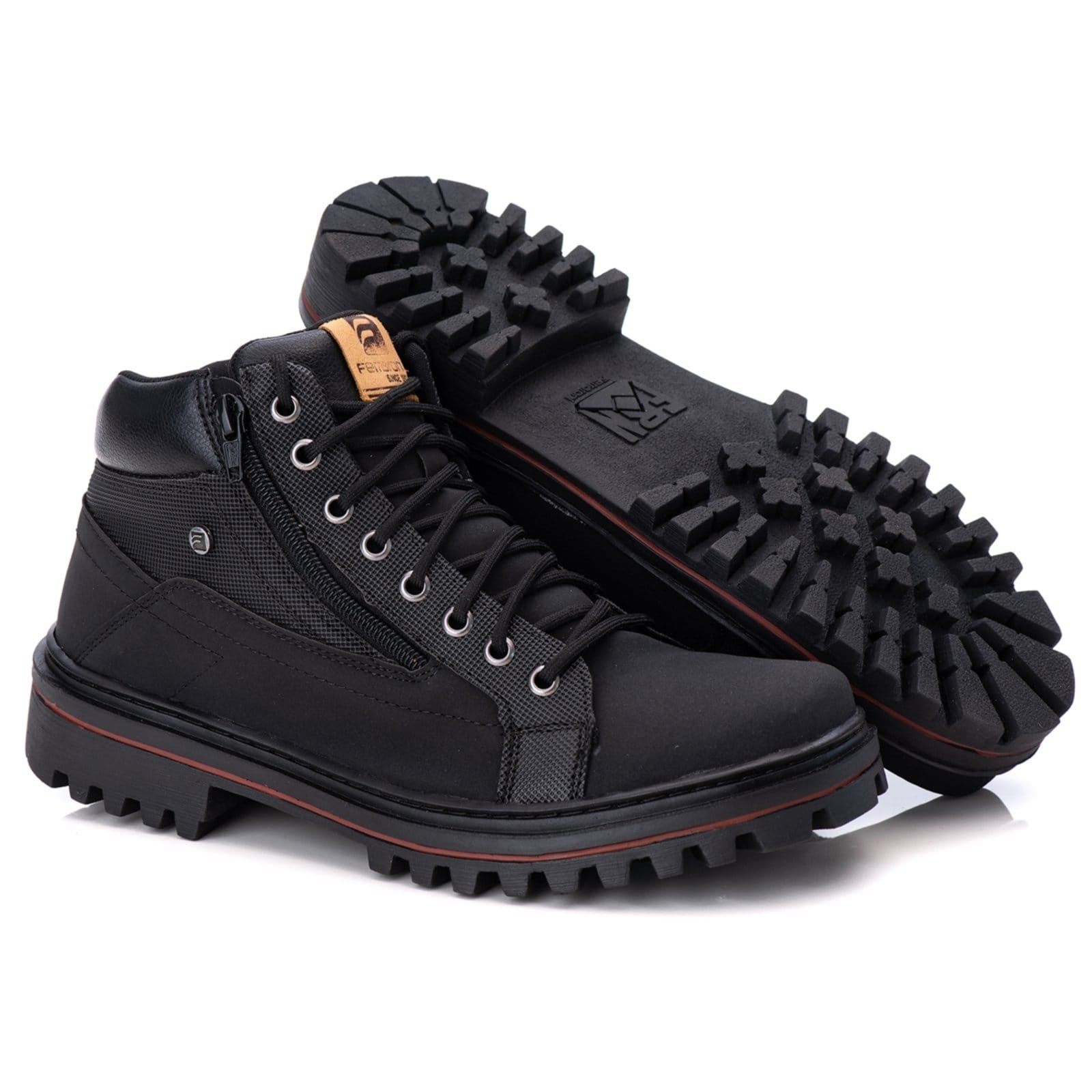 Bota Coturno Masculino Eco Solado De Borracha Preta