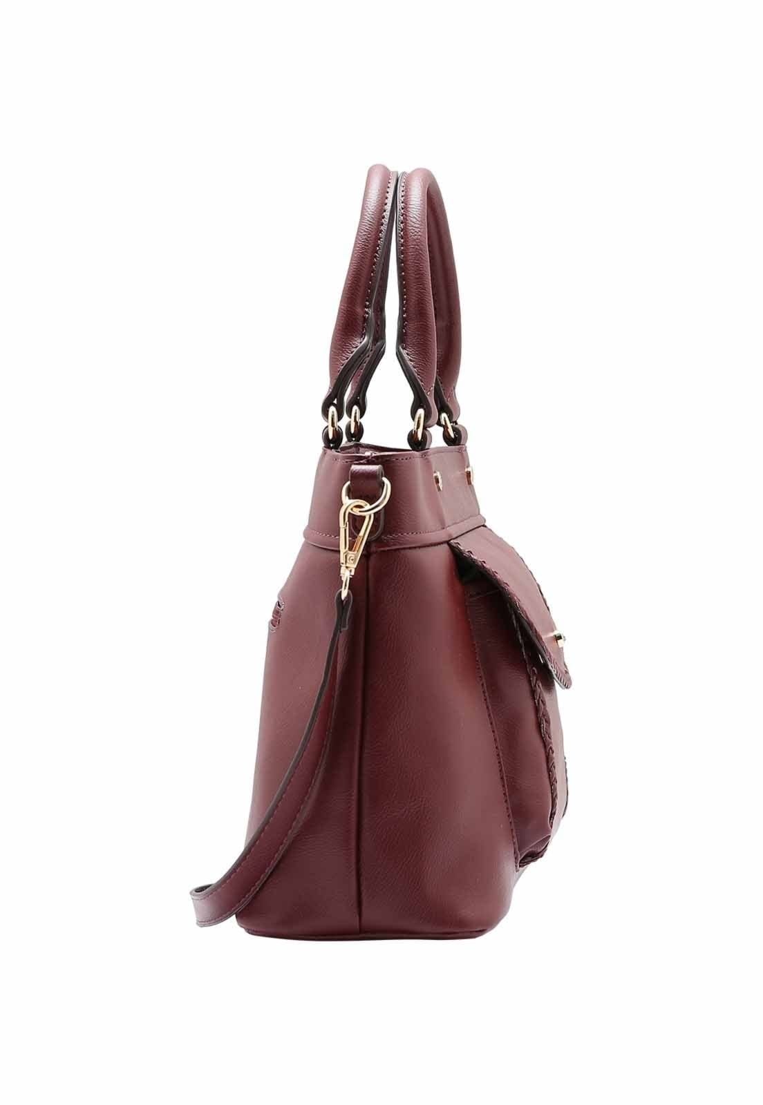 Vista 2 Bolsa Feminina Chenson Original Trançado Mão 3484885 Chenson preto