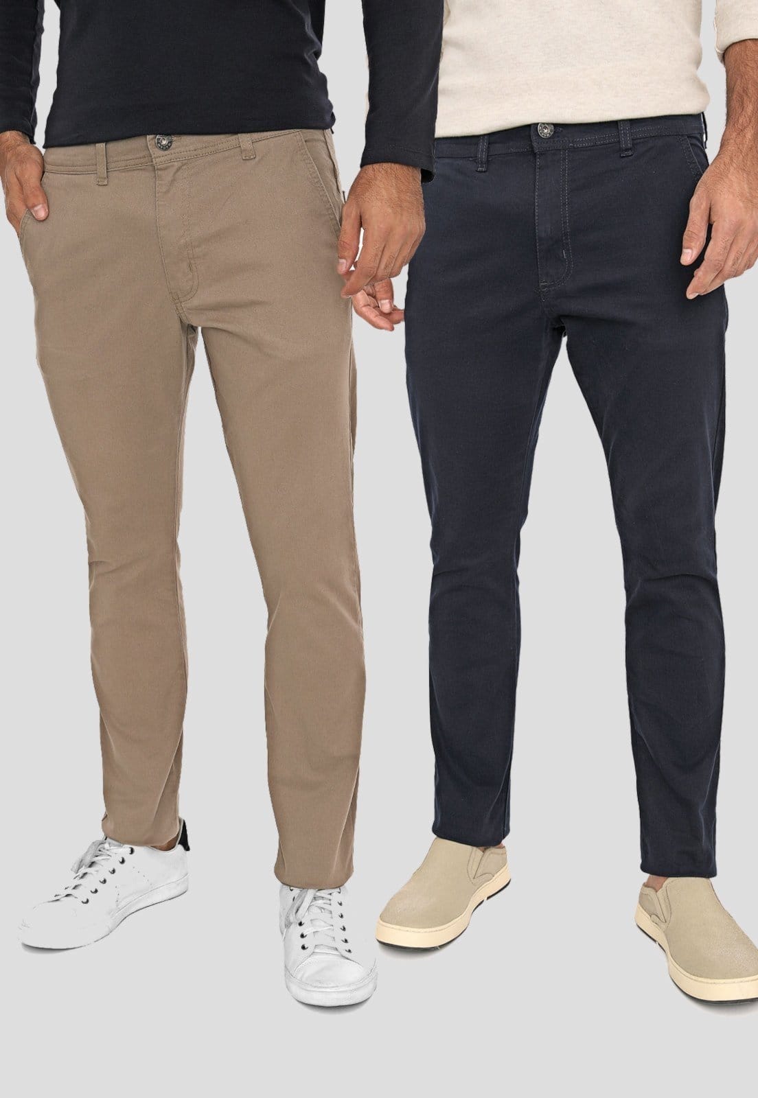 Kit 2 Calça Sarja Conforto Macaw Slim Fit Insert e Marinho Multicolor