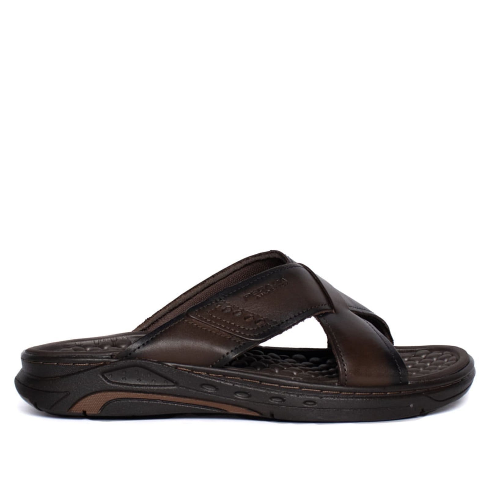 Vista 2 Infantil - Chinelo Masculino Pegada Couro Anilina Duas Tiras PEGADA marrom